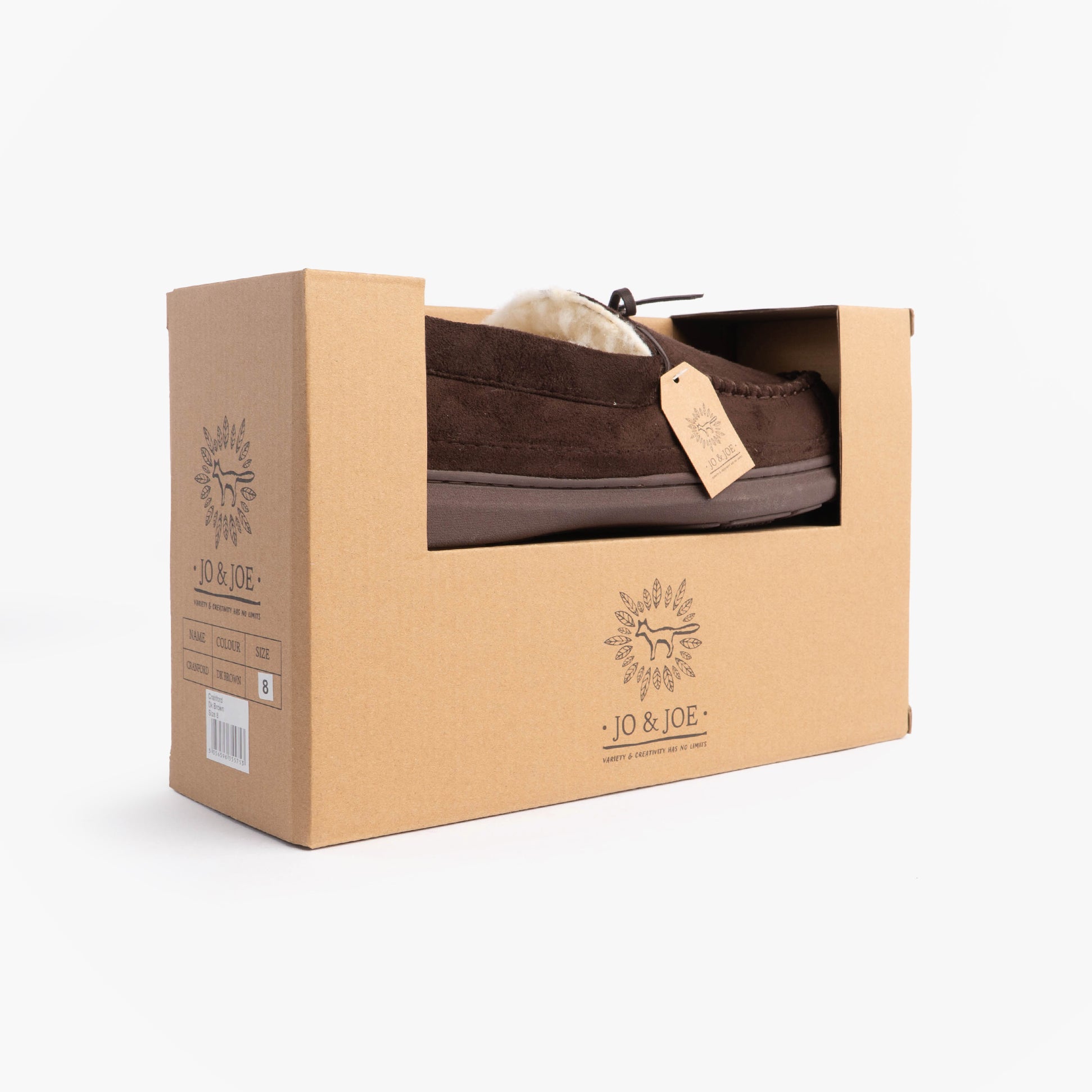 Jo & Joe CRANFORD Mens Moccasin Slippers Brown