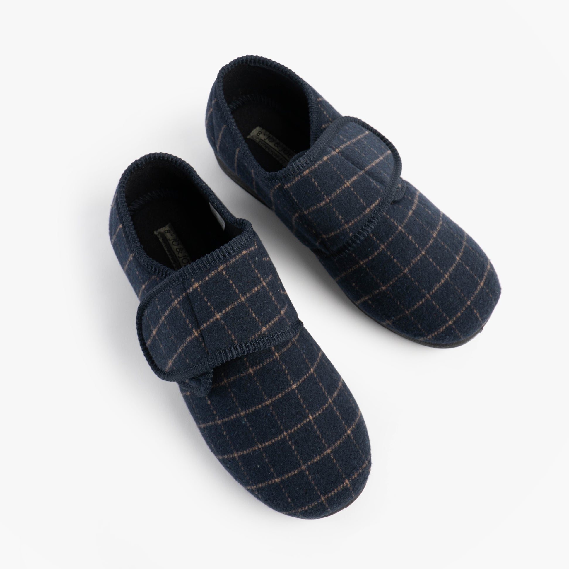 Jo & Joe DENNIS Mens Adjustable Full Slippers Navy