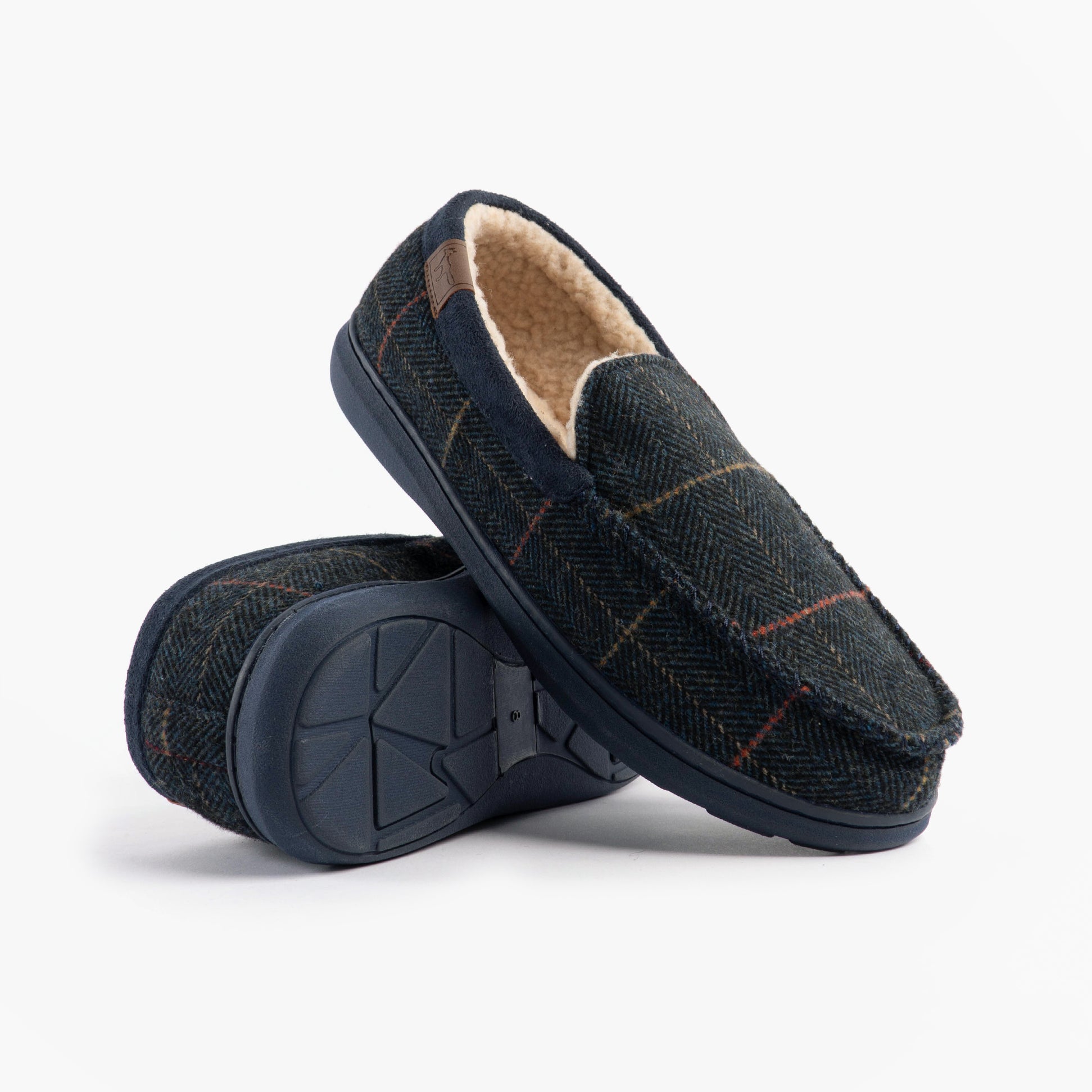 Jo & Joe GLENCOE Mens Tartan Slippers Navy