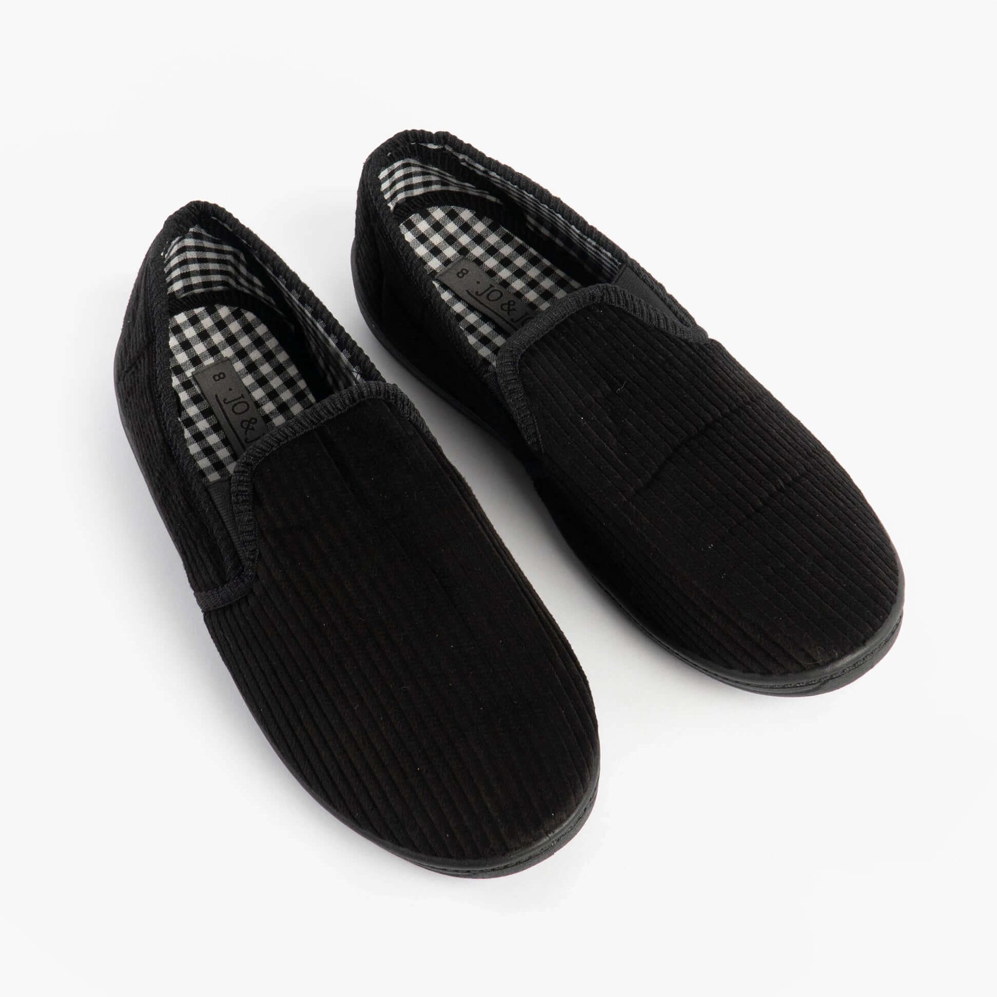 Jo & Joe HARRY Mens Full Slippers Black