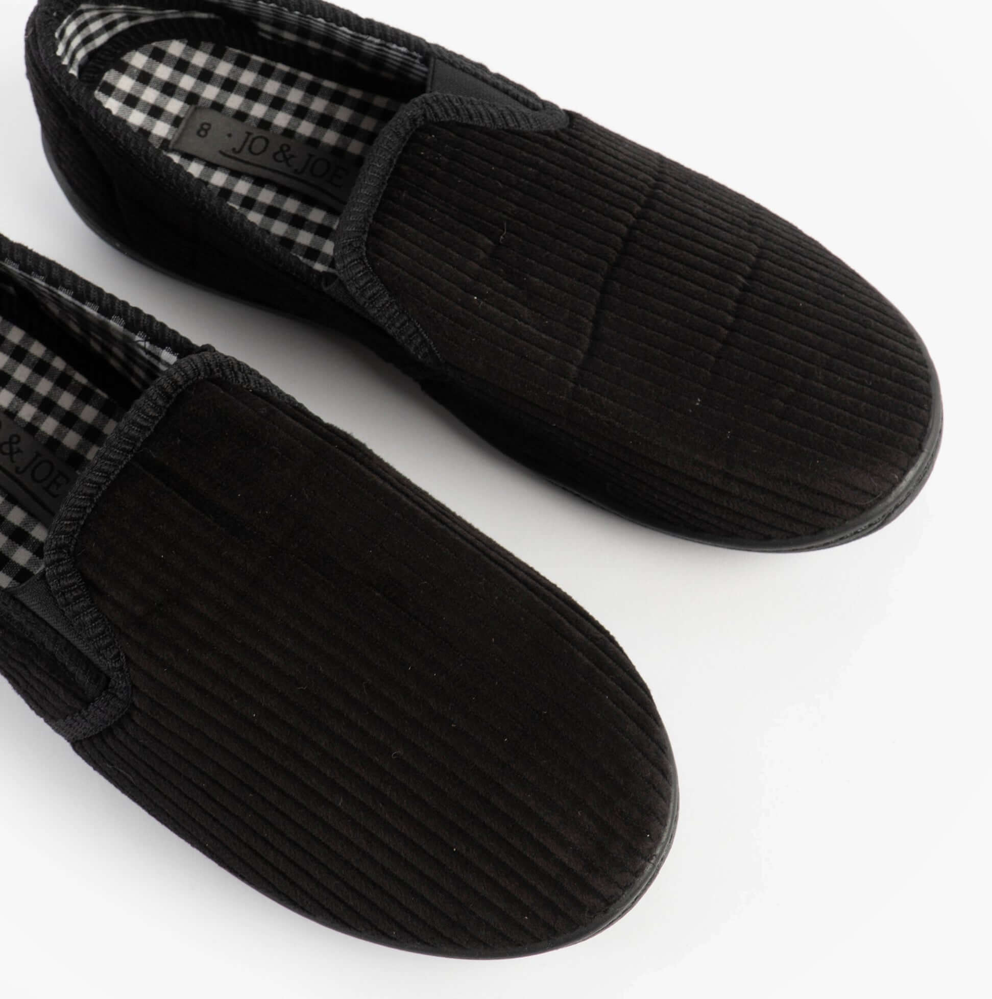 Jo & Joe HARRY Mens Full Slippers Black