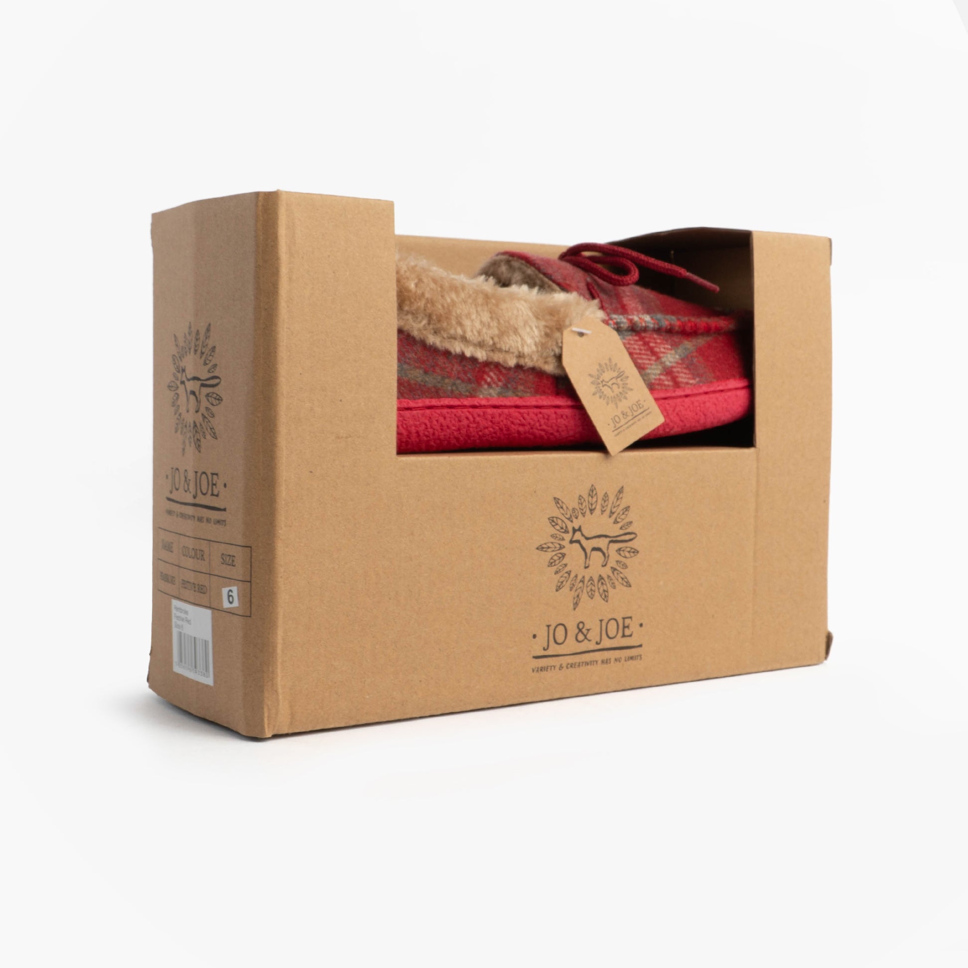 Jo & Joe PEMBROKE Womens Moccasin Slippers Festive Red