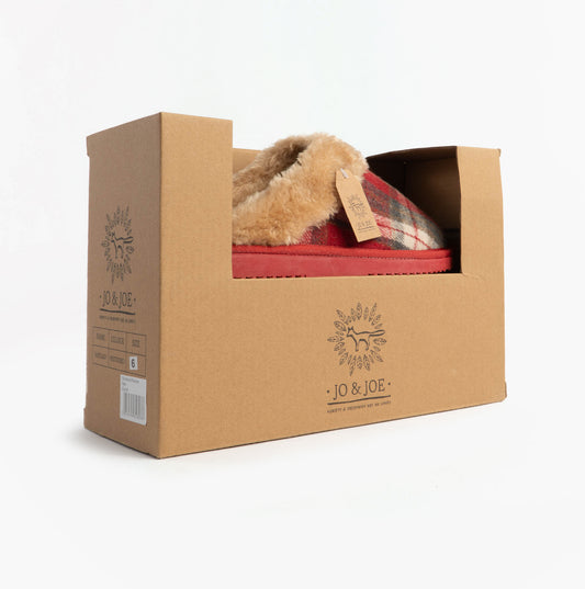 Jo & Joe SHETLAND Womens Mule Slippers Festive Red