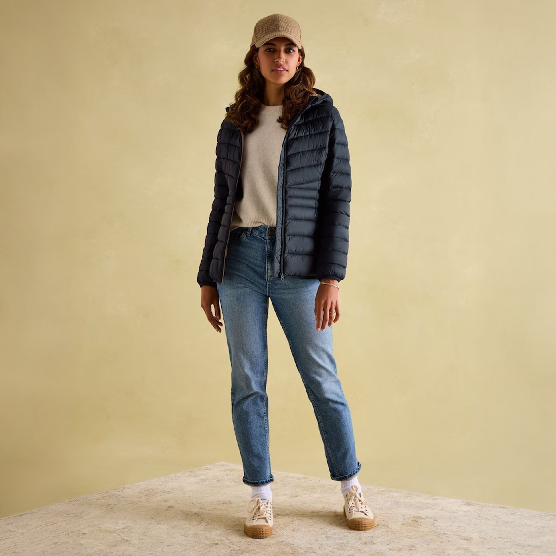 Joules KENLEY Womens Showerproof Hooded Puffer Jacket Navy