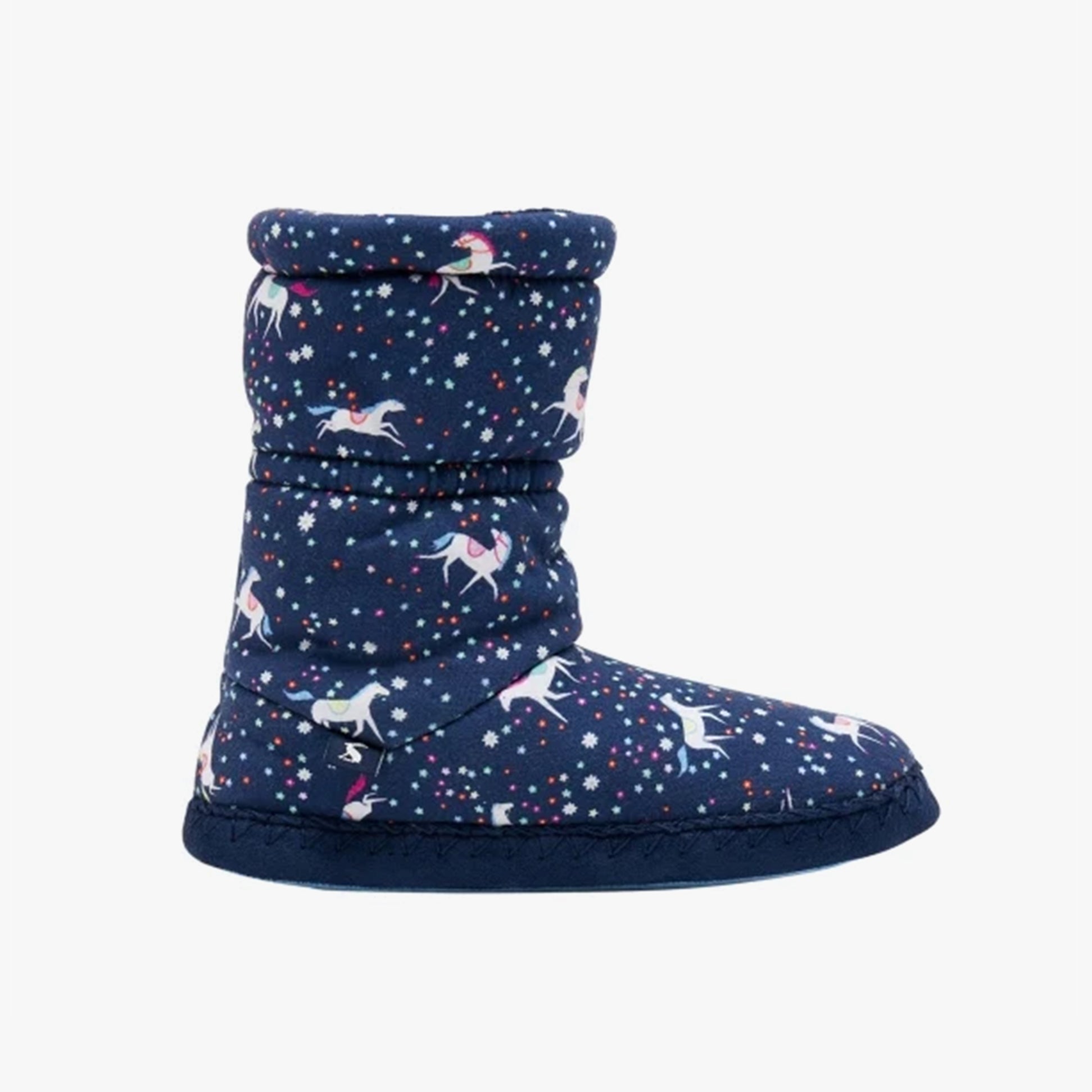 Joules JNR PADABOUT Girls Bootie Slippers Blue Horse