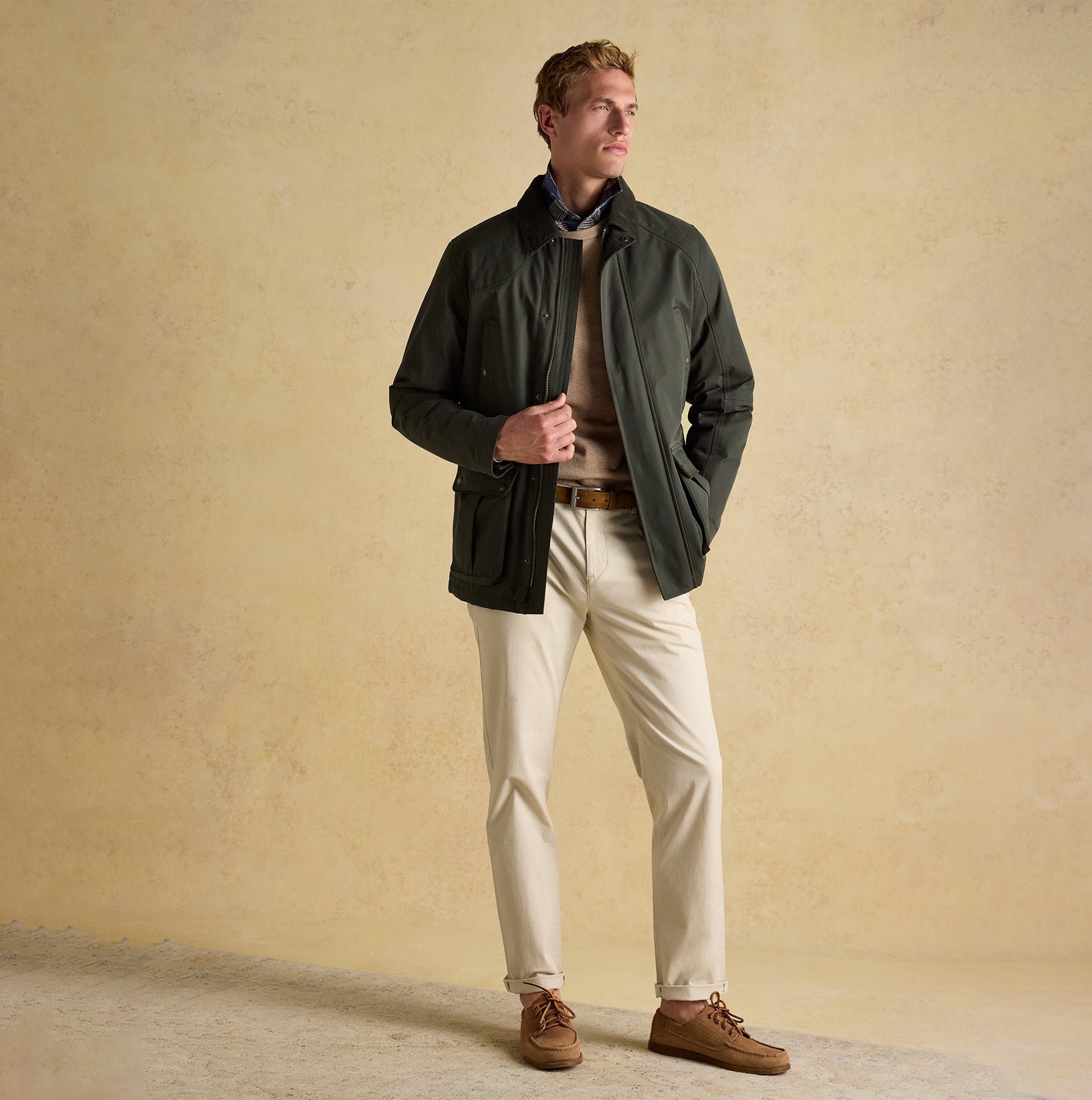 Joules FARLEIGH Mens Waterproof Midweight Country Coat Green