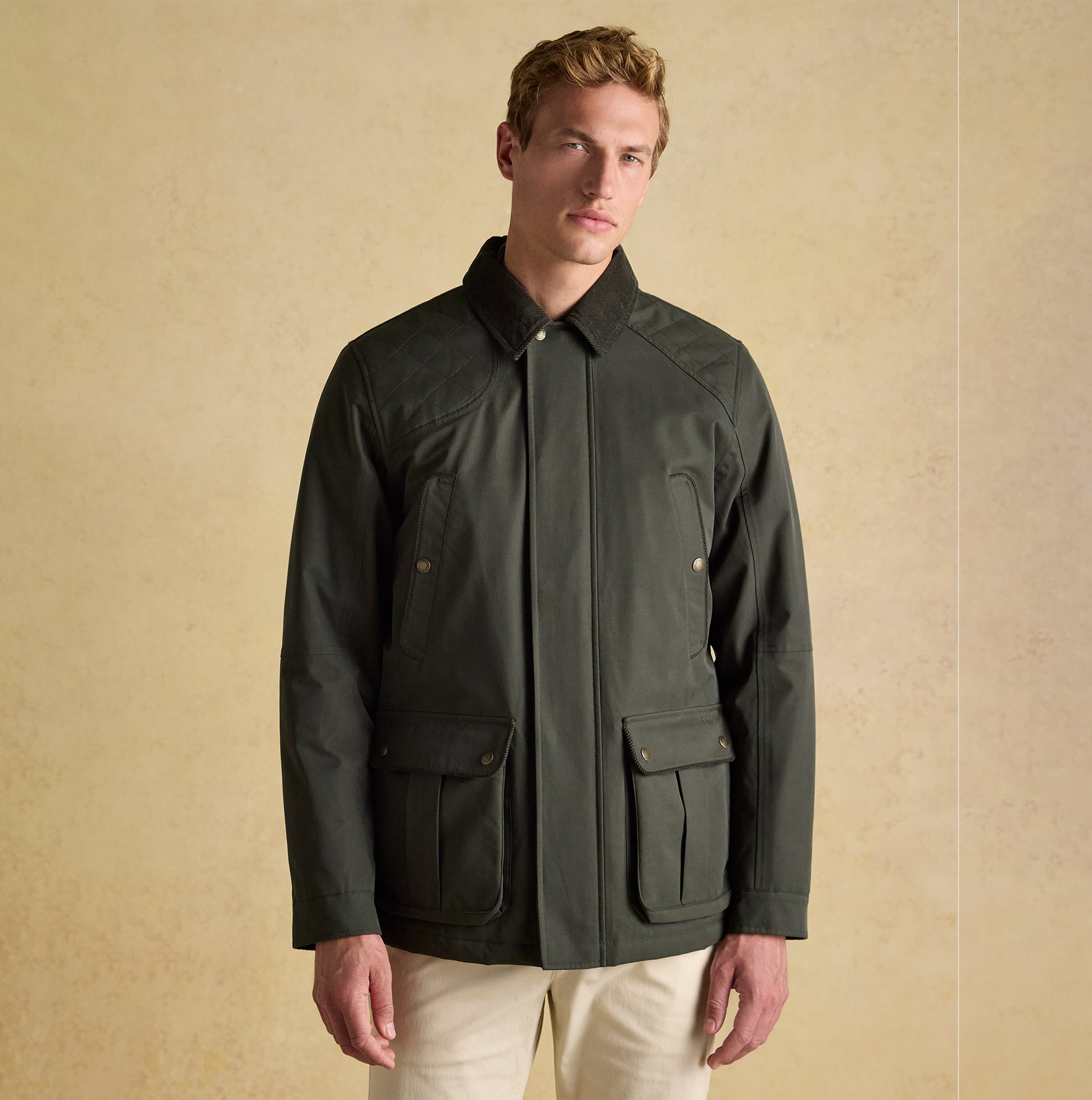 Joules FARLEIGH Mens Waterproof Midweight Country Coat Green