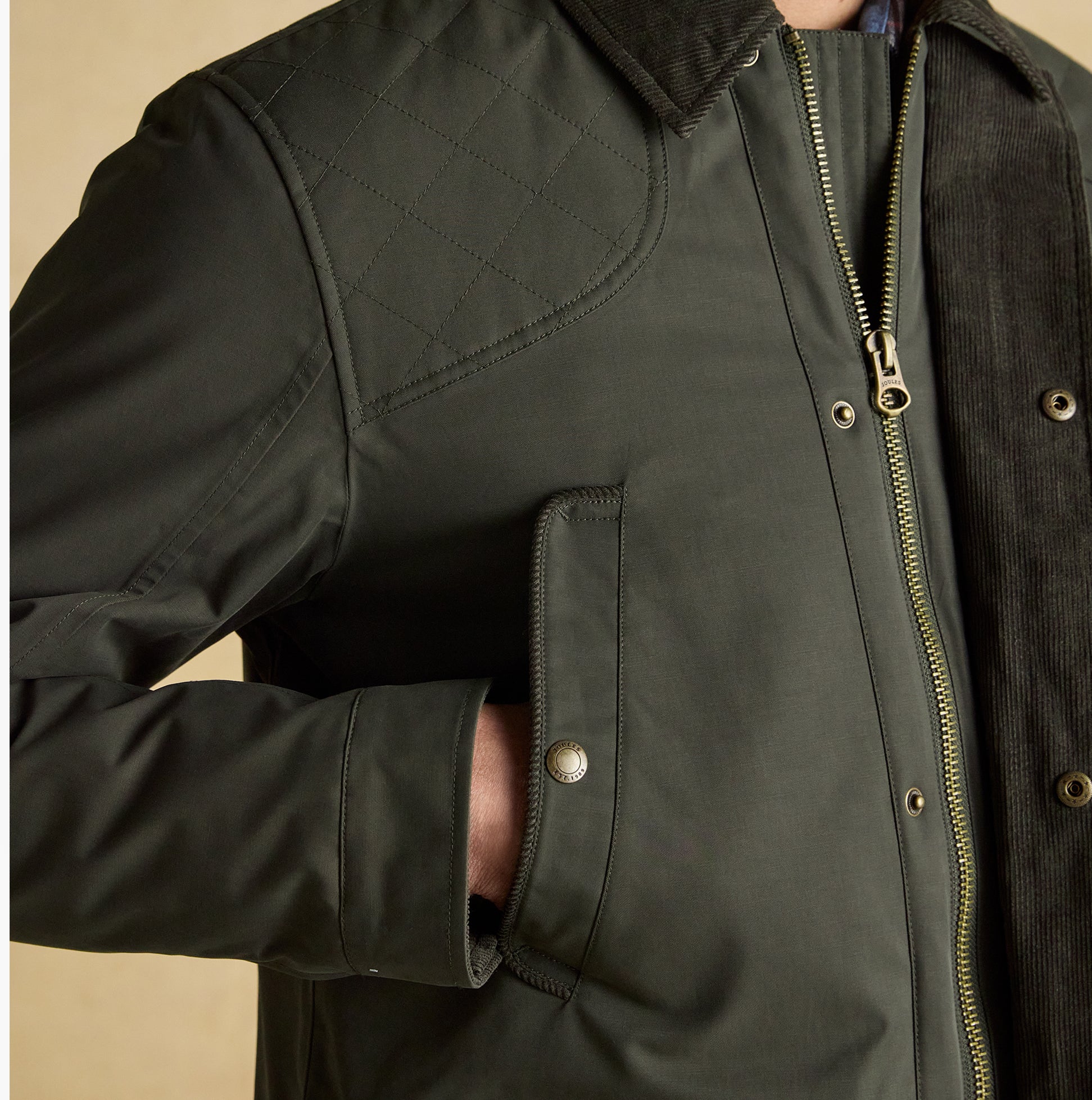 Joules FARLEIGH Mens Waterproof Midweight Country Coat Green