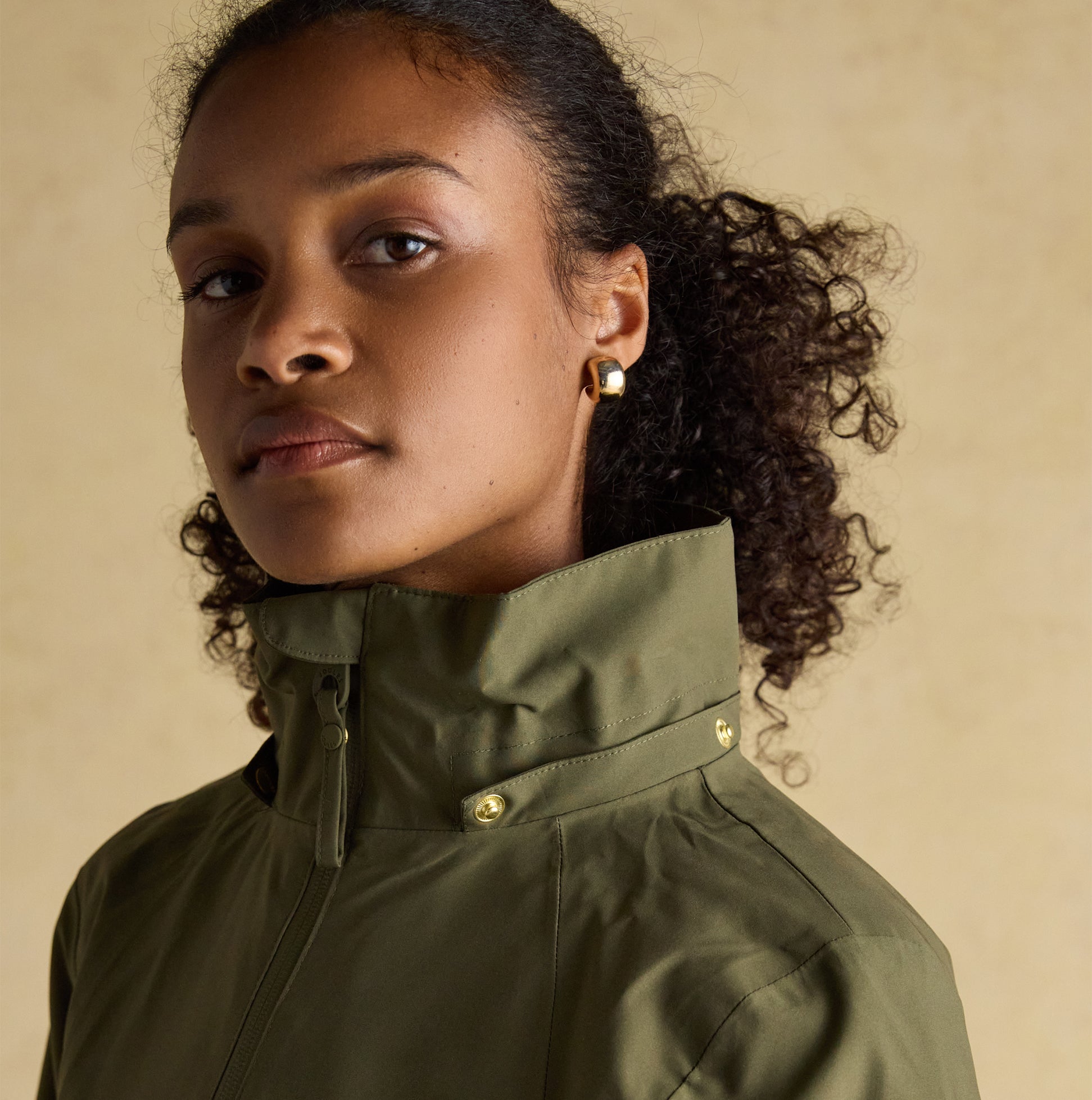 Joules RAINAWAY Womens Lightweight Waterproof Longline Raincoat with Hood Green