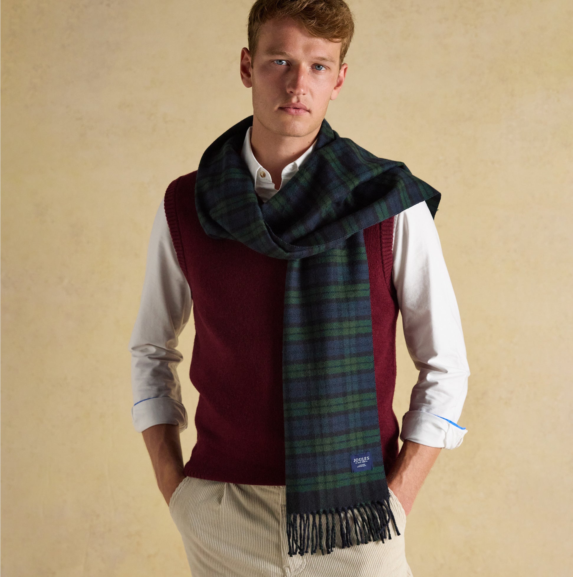 Joules LANGTREE Mens Scarf Navy