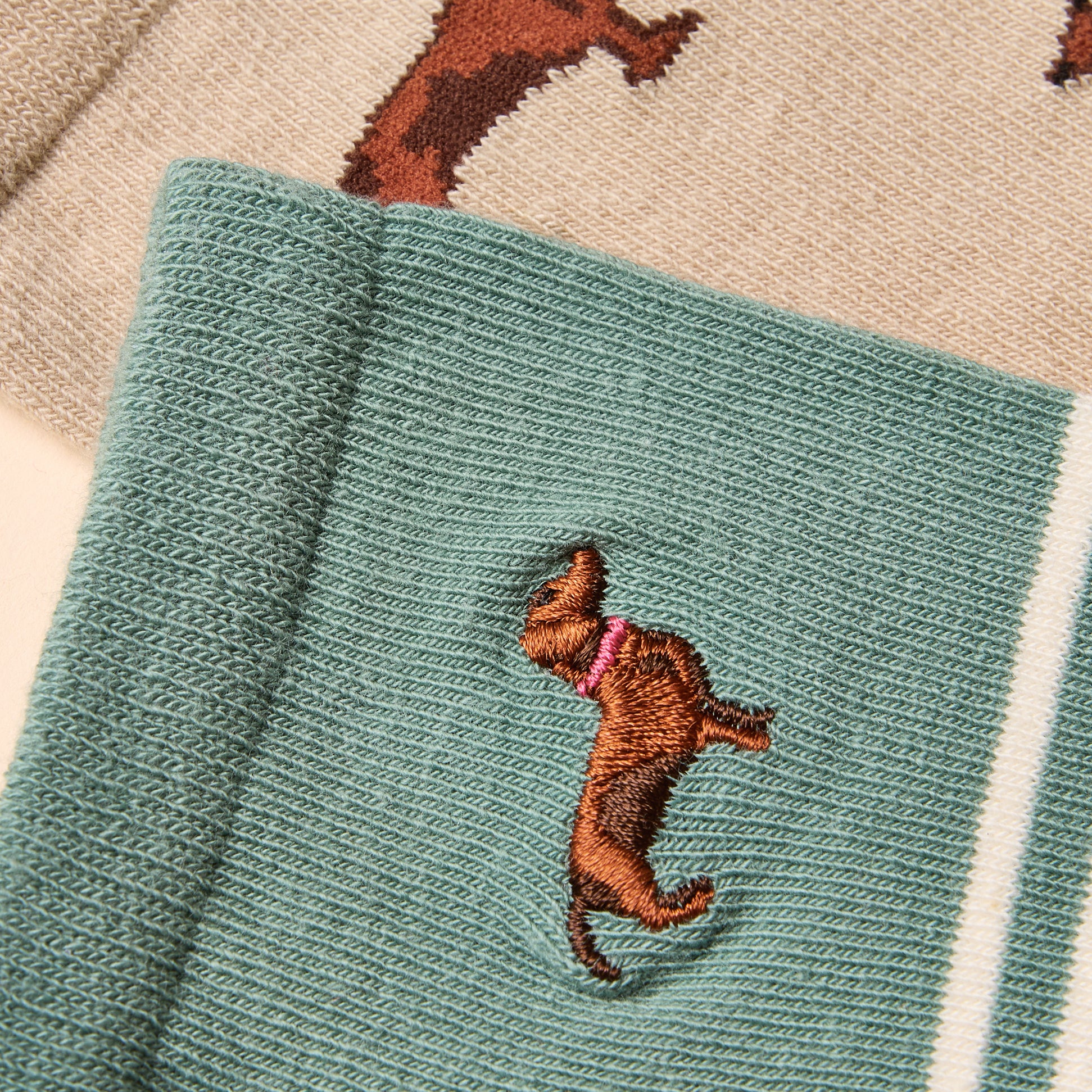 Joules EVERYDAY Womens Socks Khaki/Cream