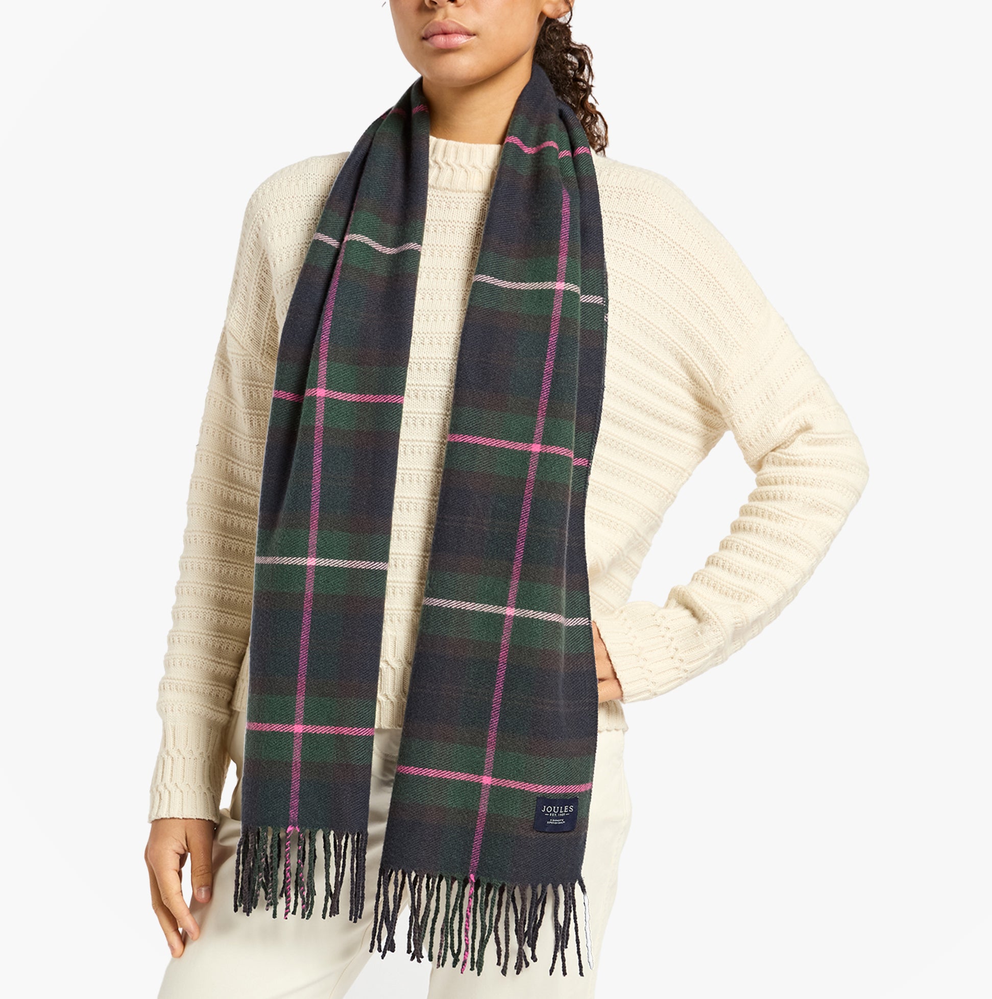 Joules LANGTREE Womens Navy/Pink Scarf