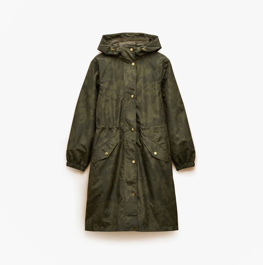 Joules Holkham Waterproof Packable Raincoat With Hood Green