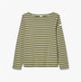 Joules HARBOUR Boat Neck 100% Cotton Breton Top Green Stripe
