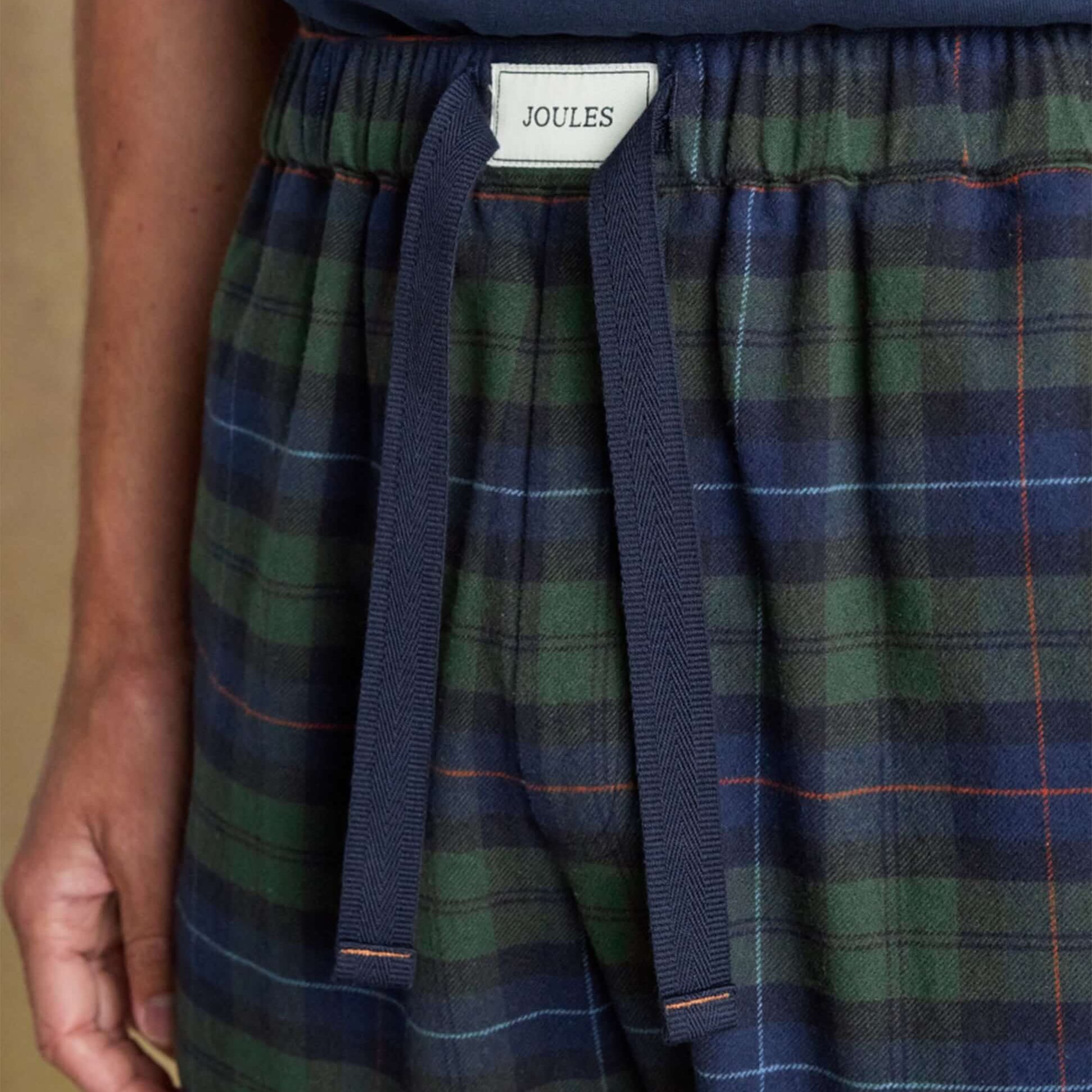 Joules DOZER Mens Pyjama Bottoms Green/Navy