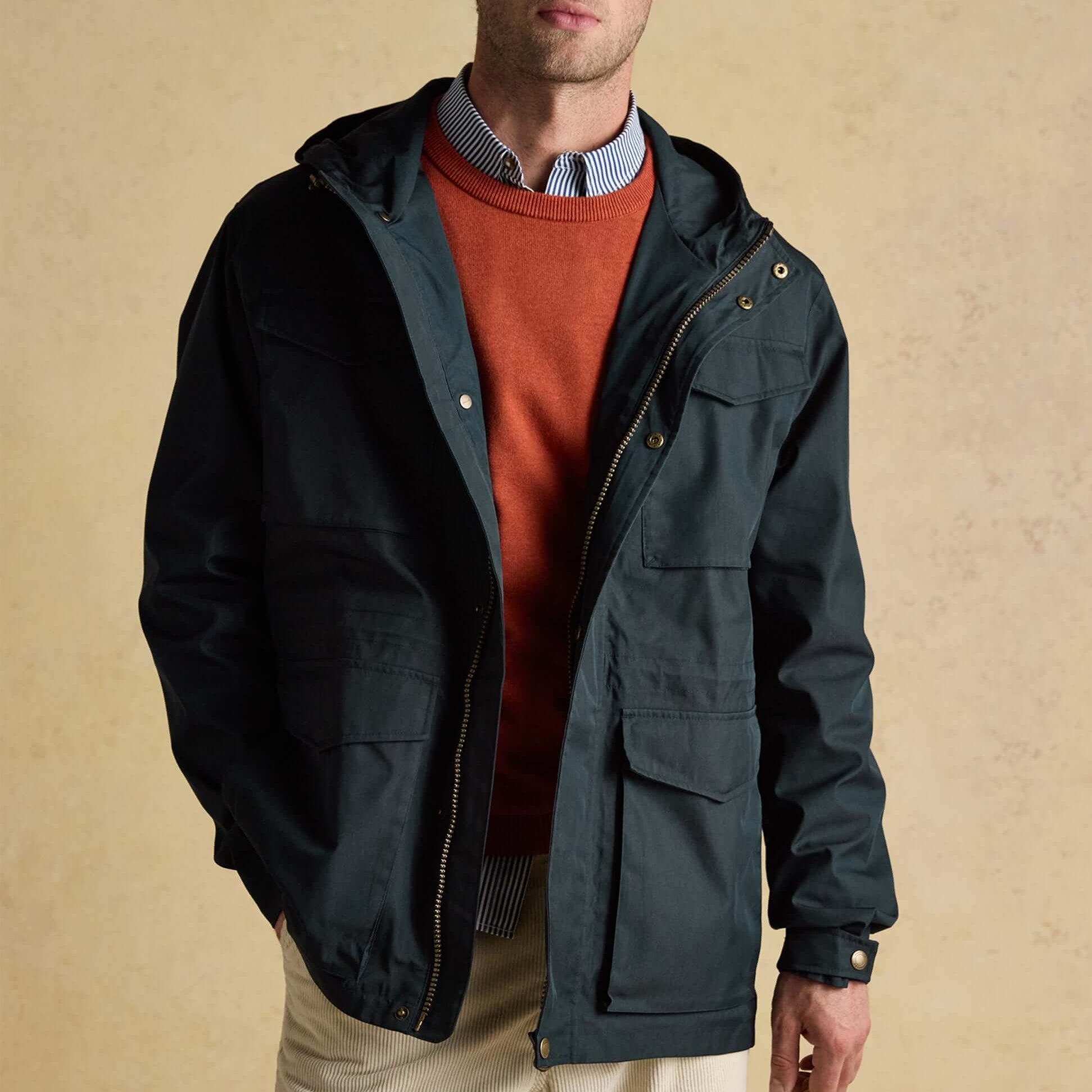 Joules PORTMAN Green Waterproof Raincoat Navy