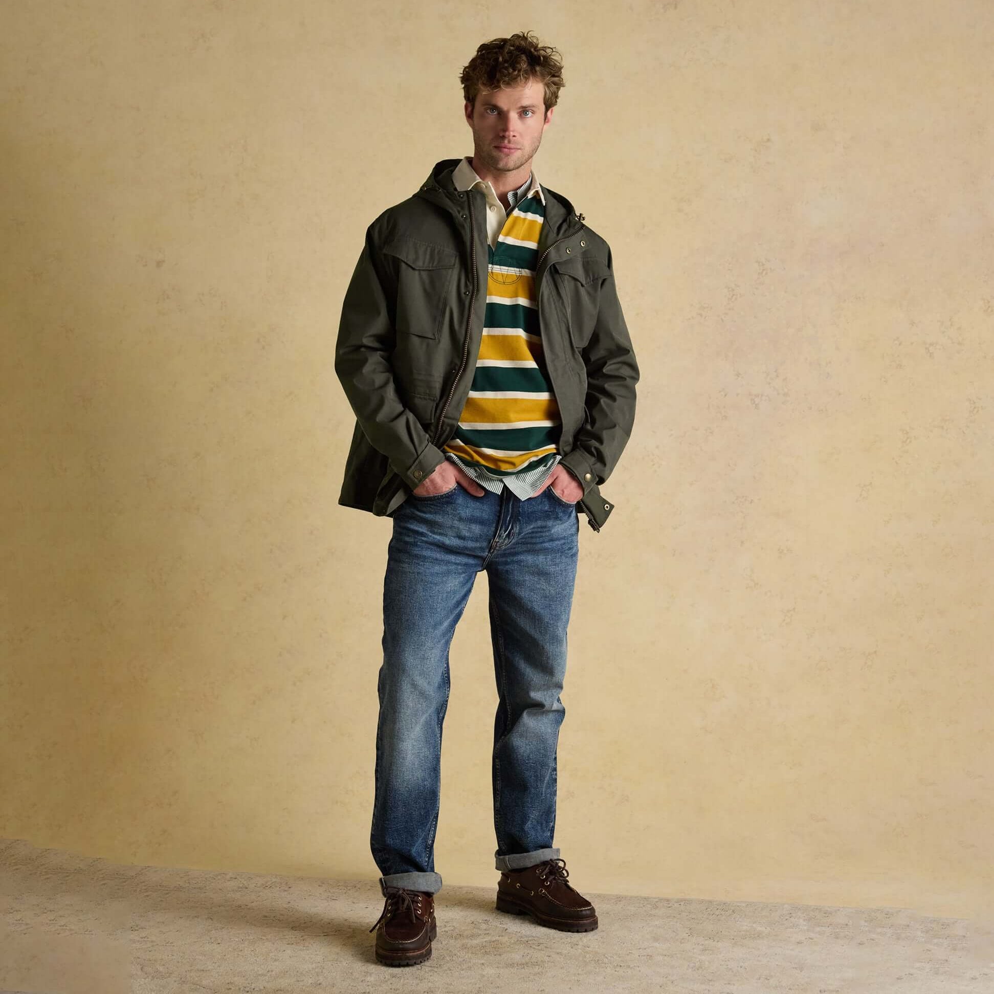 Joules PORTMAN Mens Green Waterproof Raincoat Green