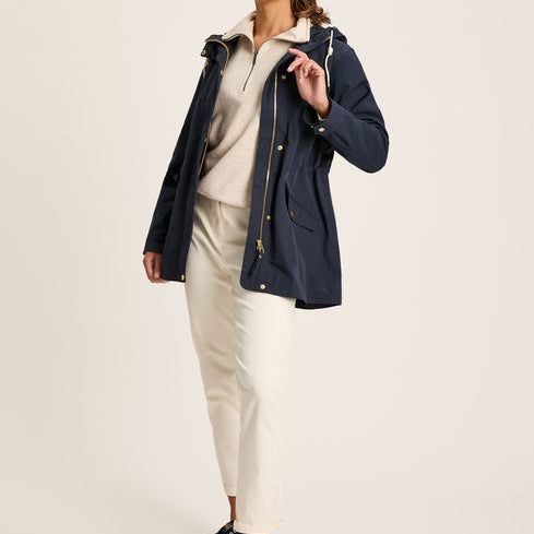 Joules PORTWELL Waterproof Hoodie Raincoat With Adjustable French Navy