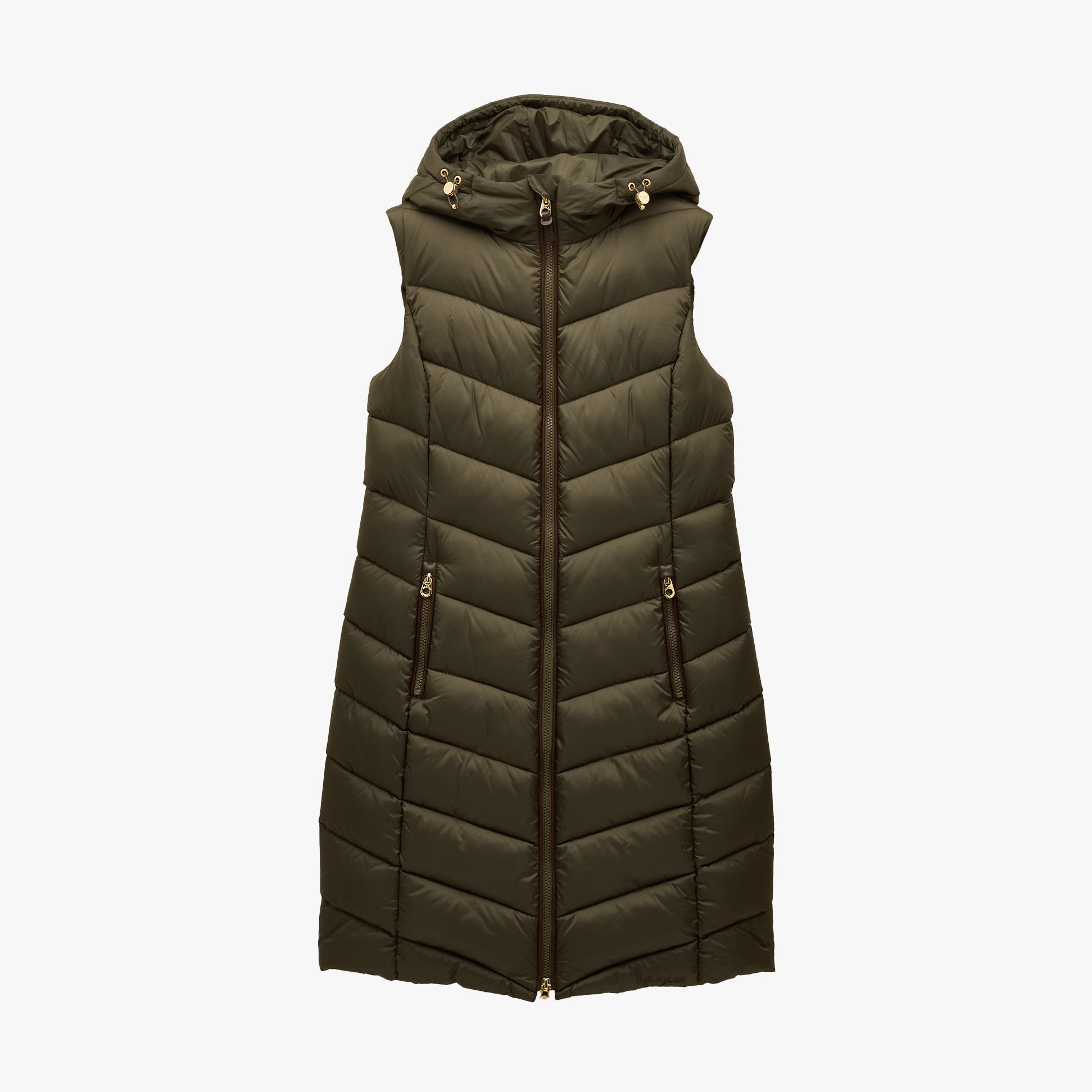 Joules MOORSDALE Womens Longline Showerproof Padded Gilet Green