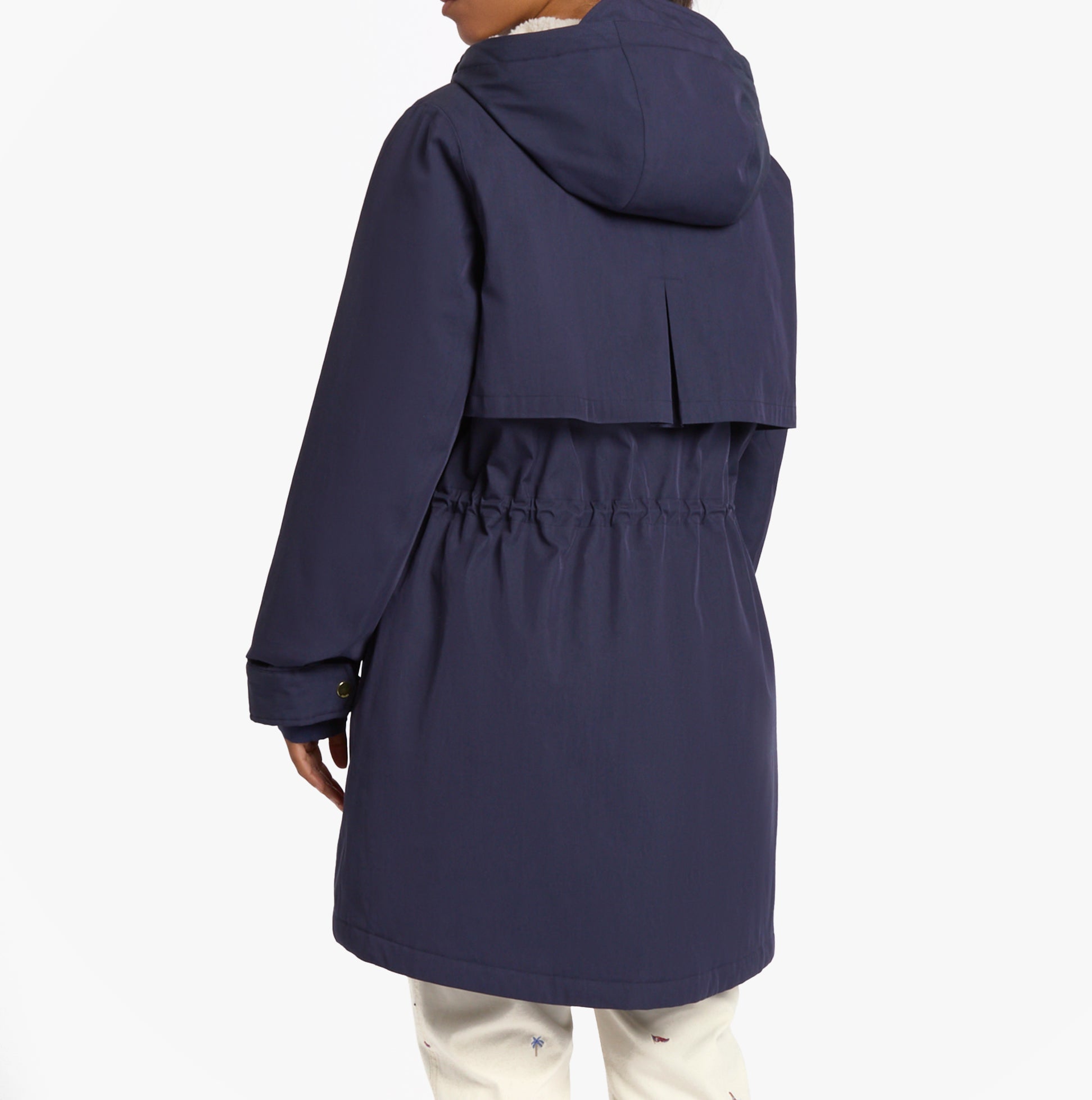Joules PORTWELL Waterproof Hoodie Raincoat With Adjustable Waist Navy