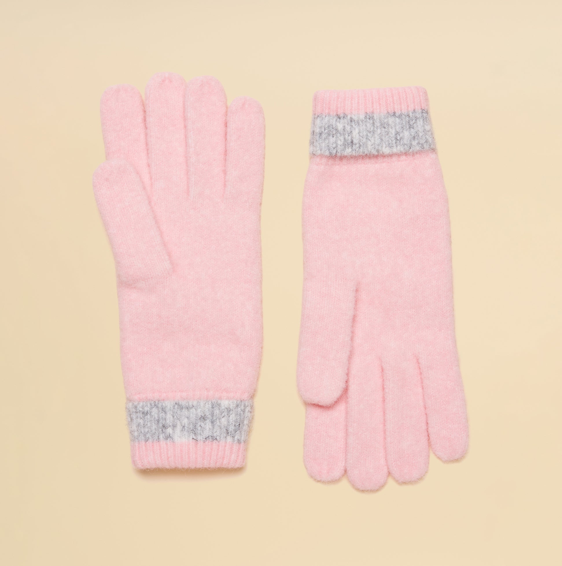 Joules Joules POPLEY STRIPE Womens Gloves Pink/Grey