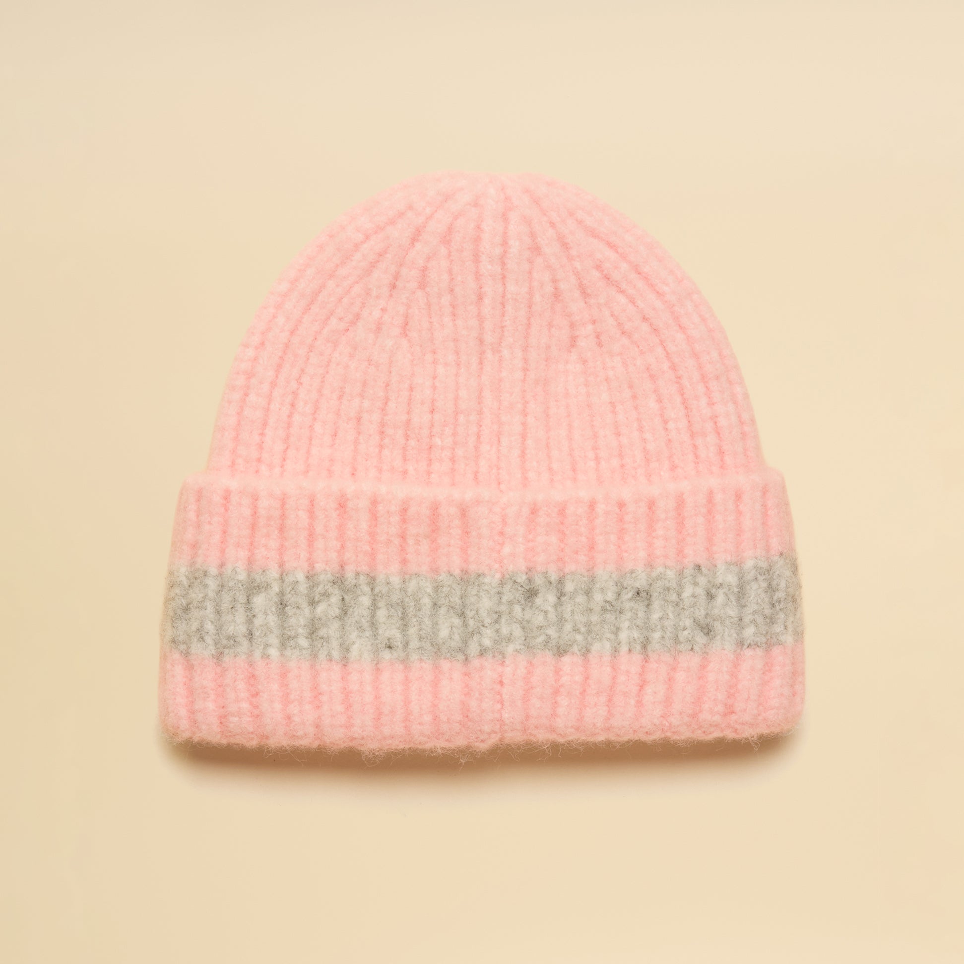Joules POPLEY STRIPE Womens Beanie Pink/Grey