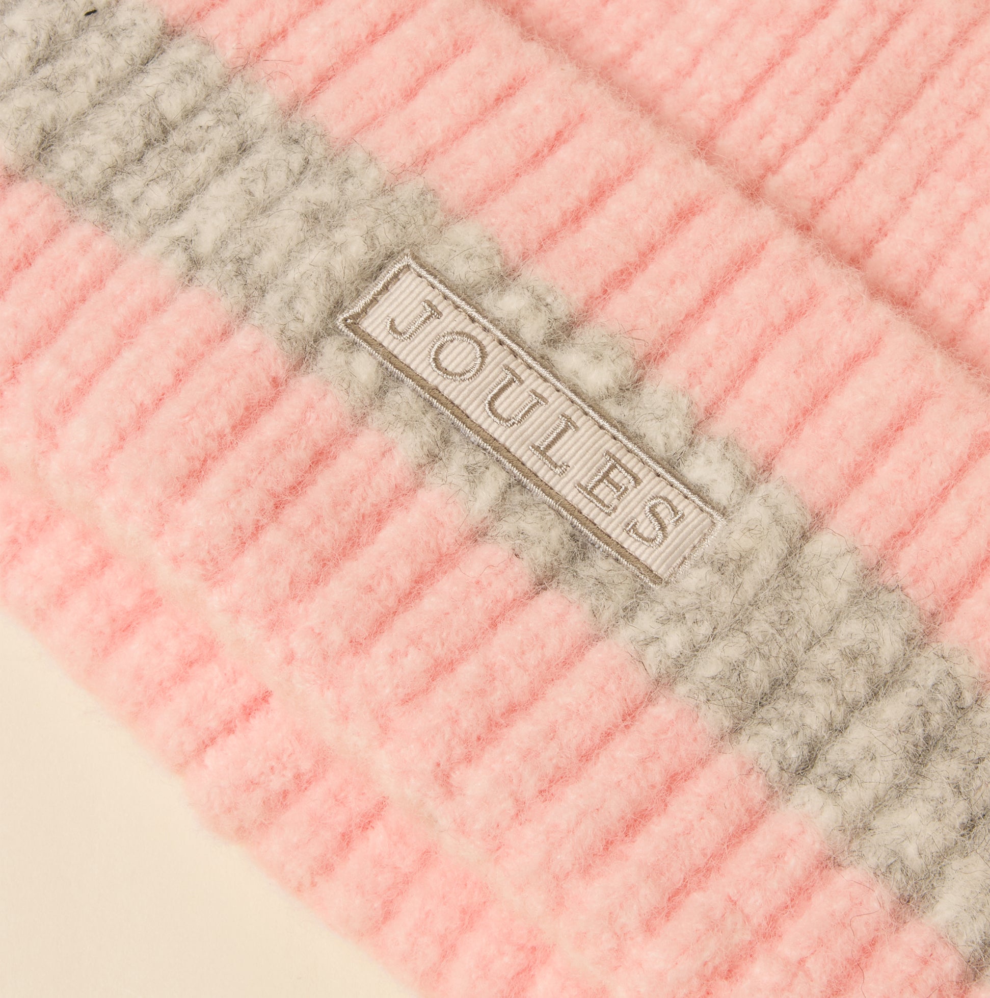 Joules POPLEY STRIPE Womens Beanie Pink/Grey