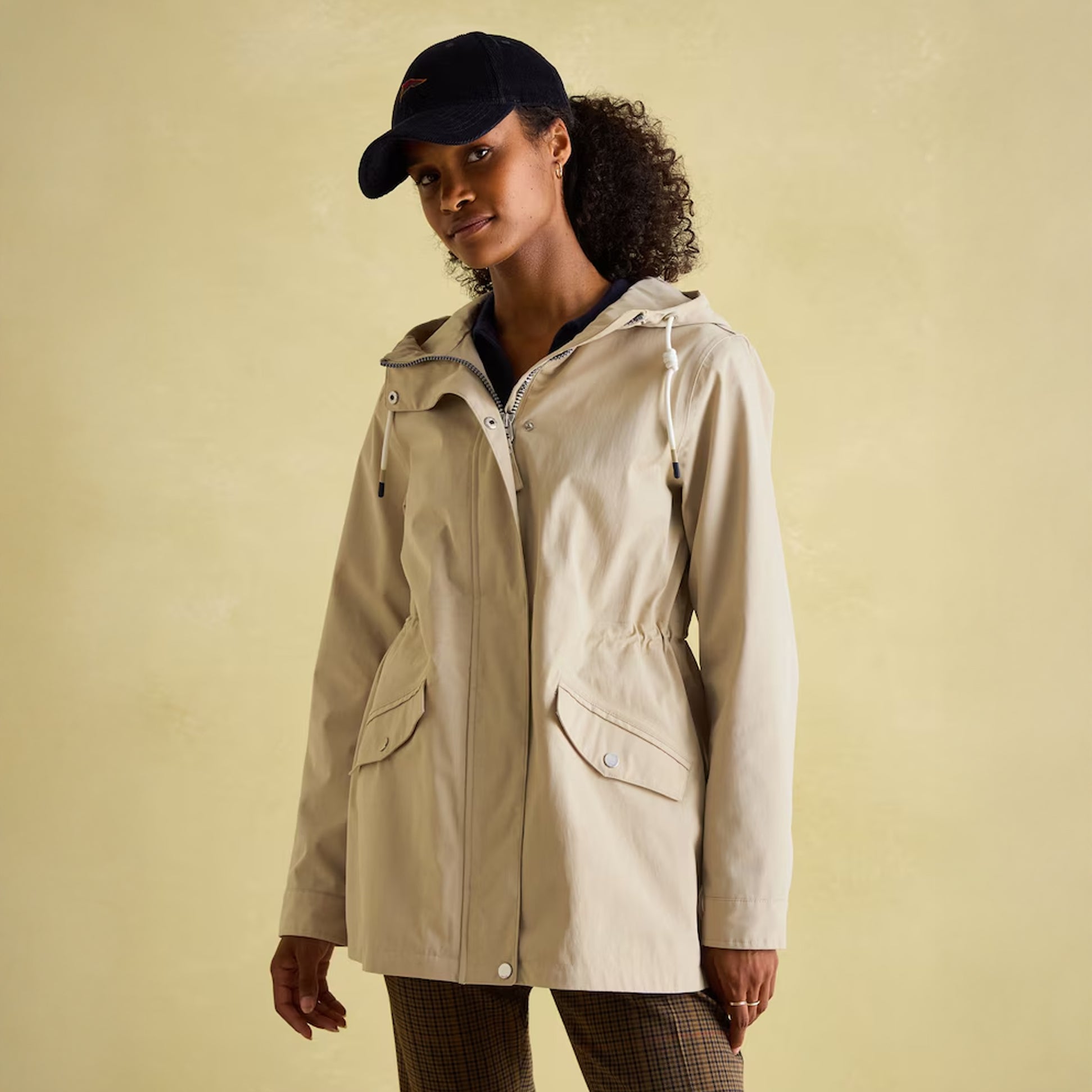 Joules PORTWELL Waterproof Hoodie Raincoat With Adjustable Waist Neutral