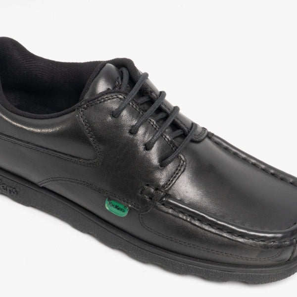 Kickers 114243 FRAGMA LACE 4 EYE Boys School Shoes Black