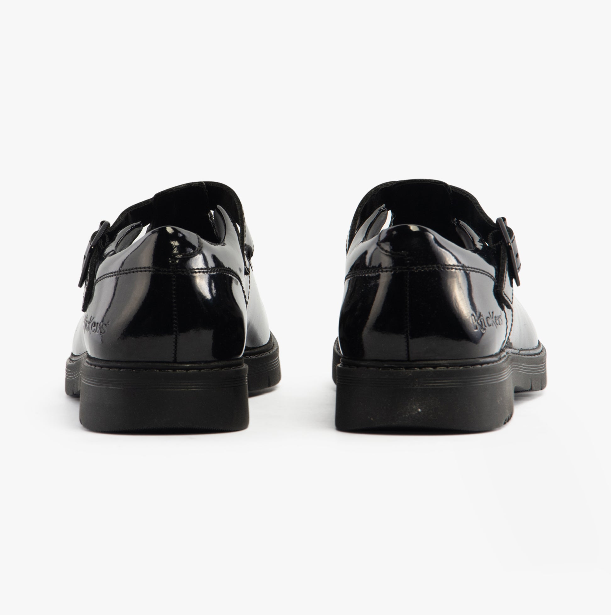 Kickers 117221 FINLEY T BAR Girls School Shoes Black Patent