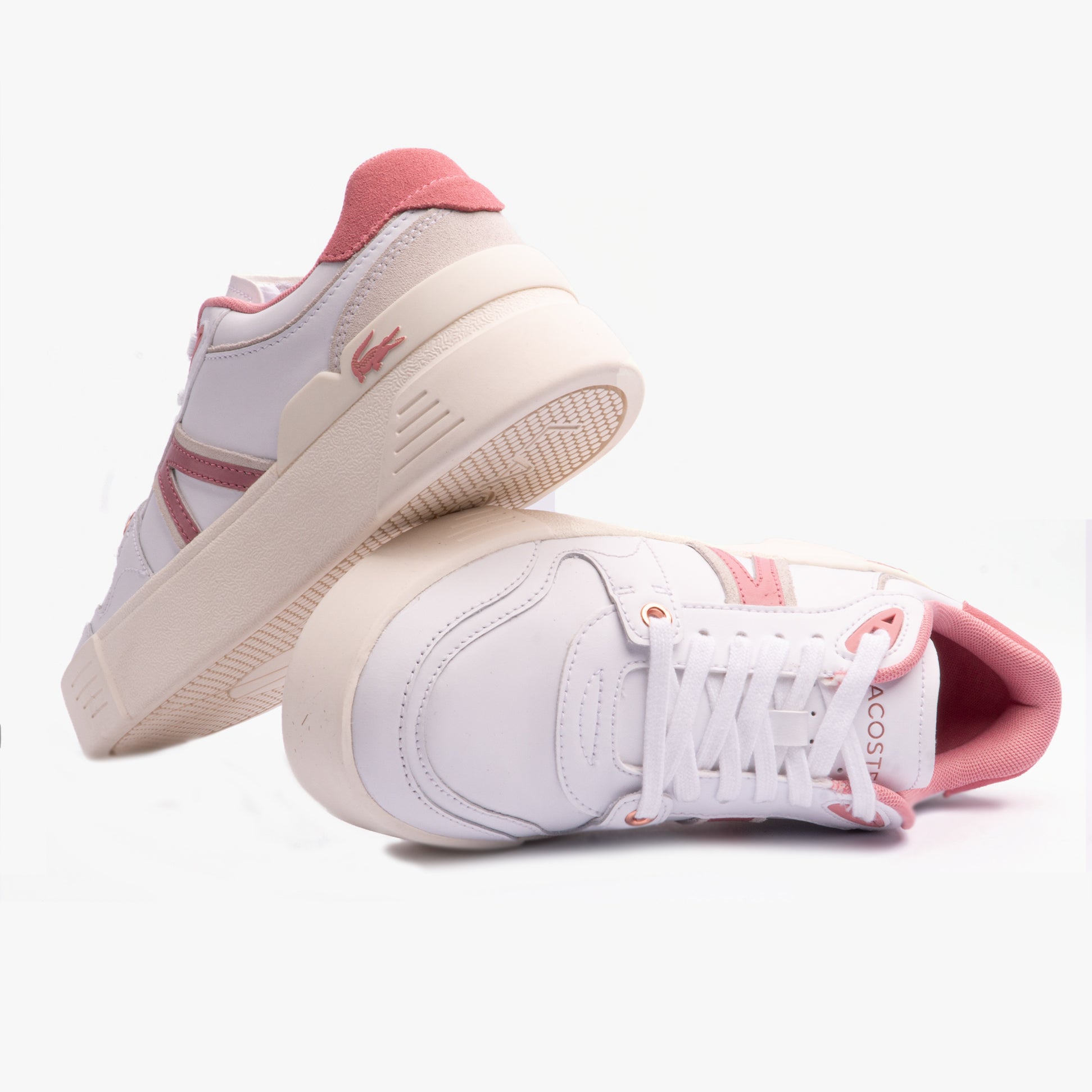 Lacoste L002 EVO 124 1 Womens Trainers White/Light Pink