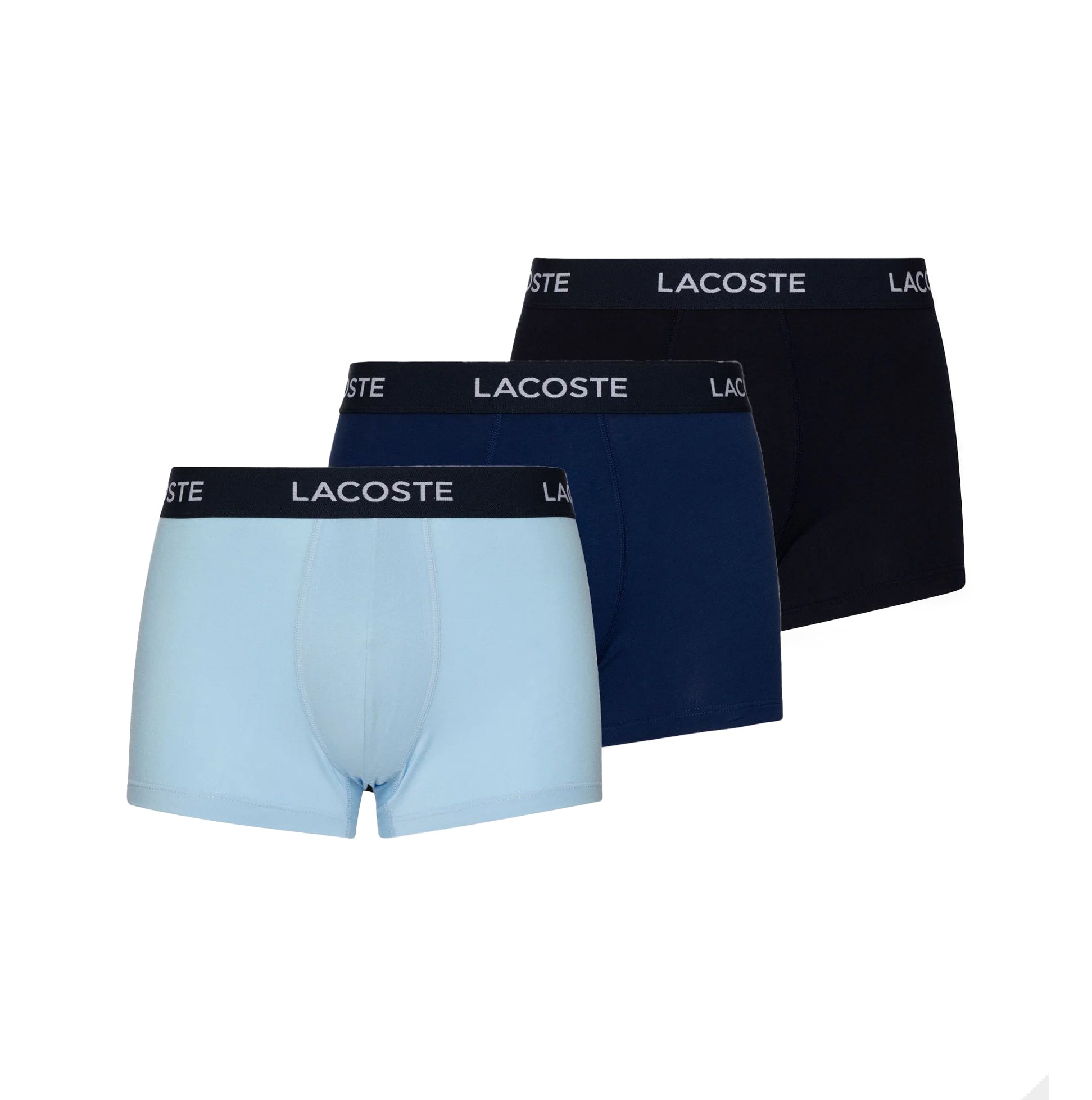 Lacoste 3 Pack Trunks Mens Trunks Navy Blue/Methylene/Creek