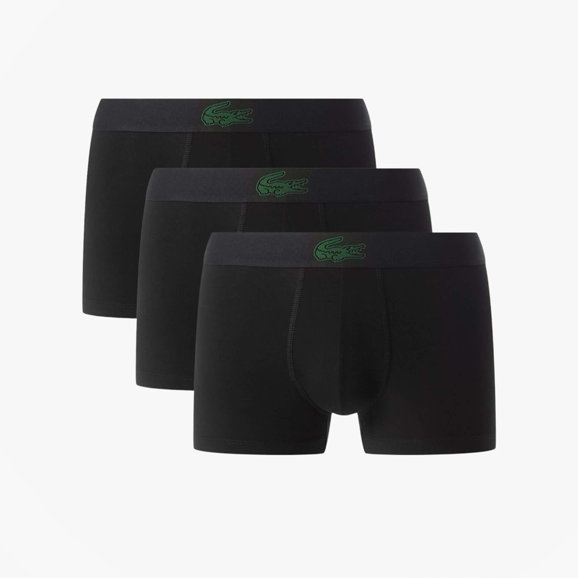 Lacoste 3 Pack Trunks Mens Trunks Black