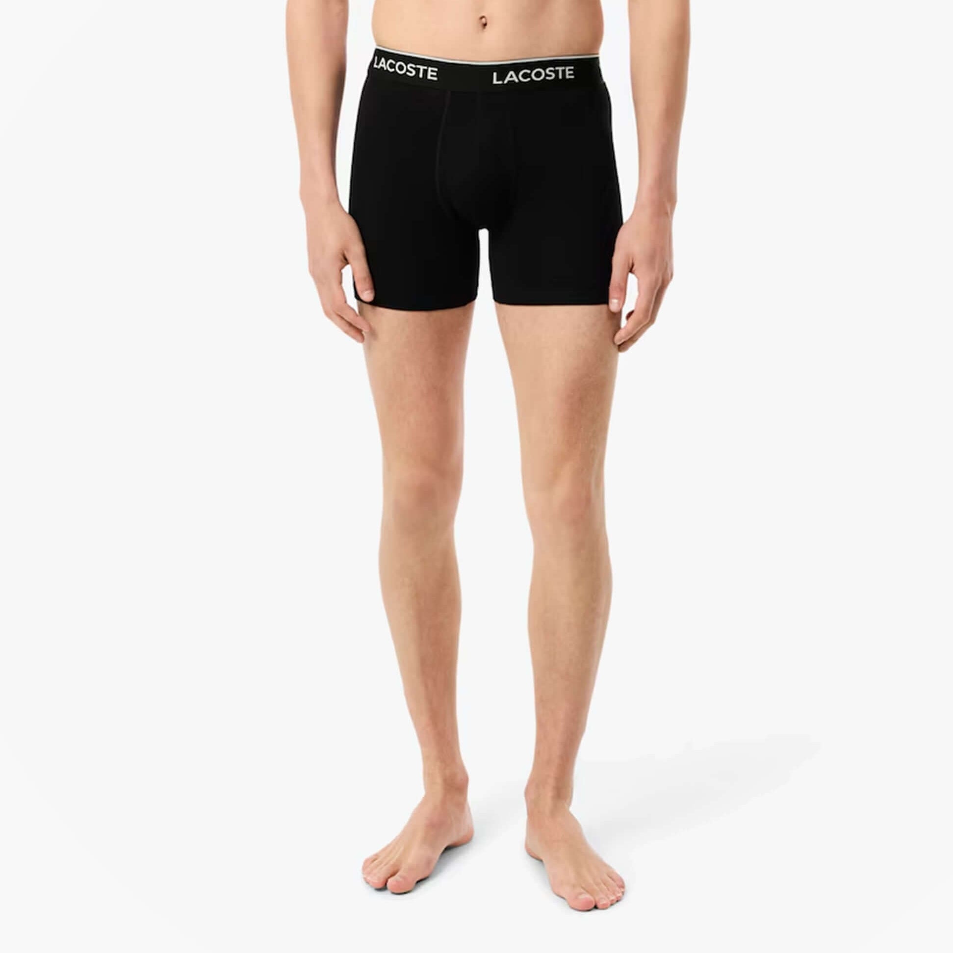 Lacoste 3 Pack Boxer Briefs Mens Boxer Briefs Black/White/Silver Chine