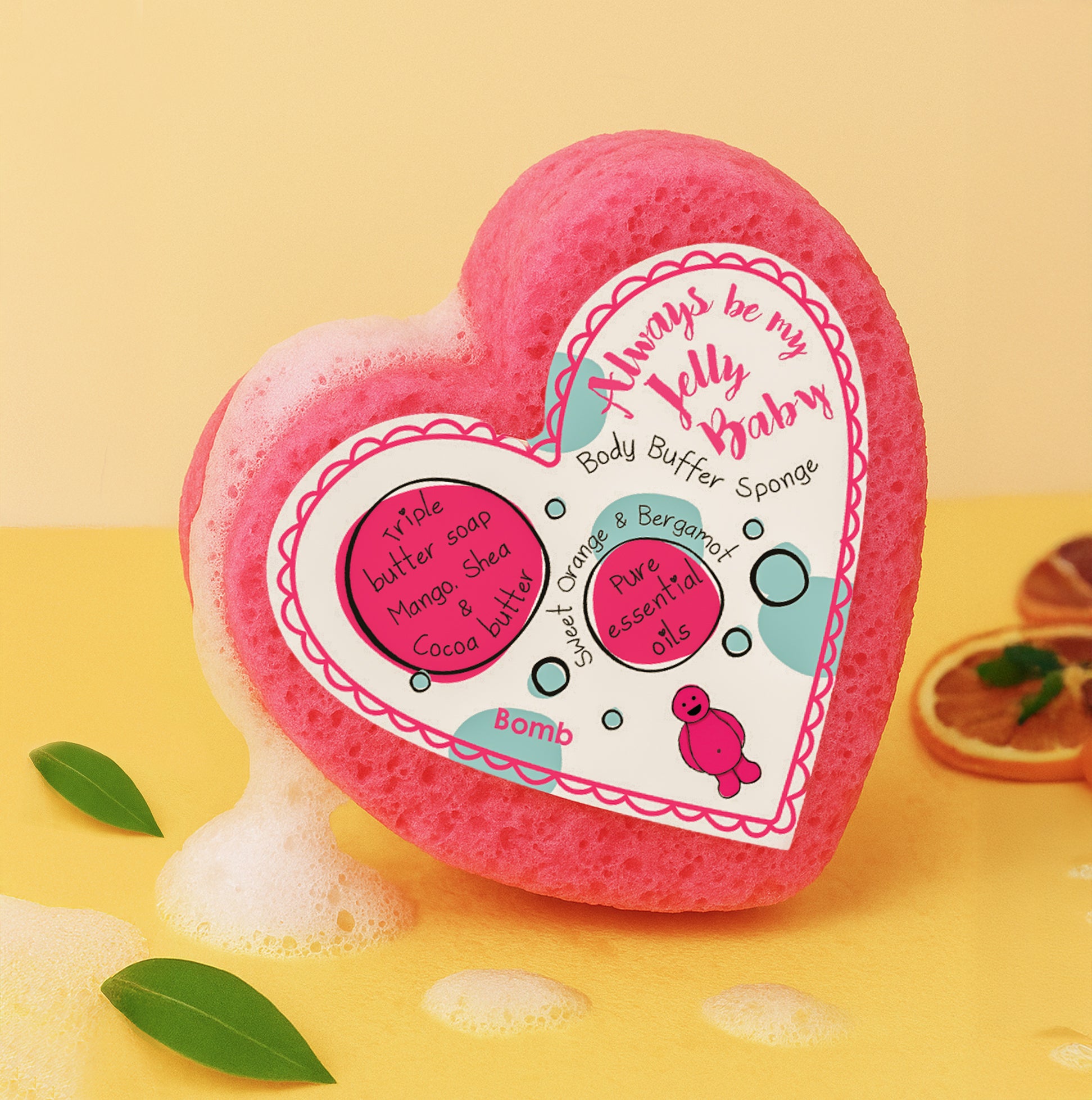 Bomb Cosmetics Always Be My Jelly Baby Body Buffer Soap Shower Sponge