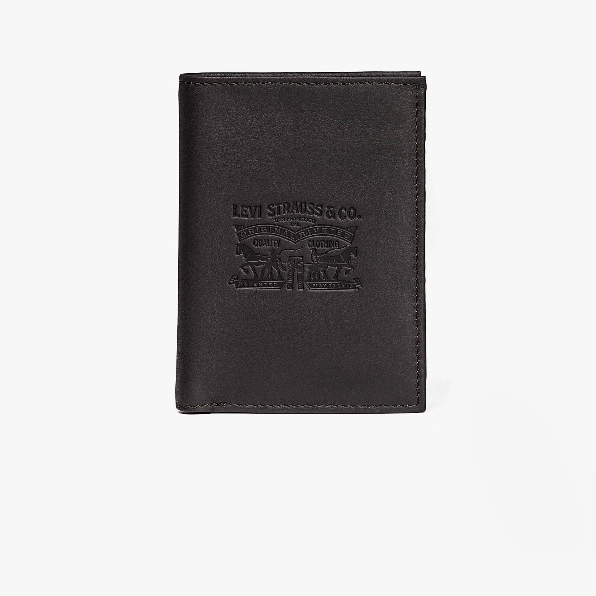 Levi's VINTAGE TWO HORSE VERTICAL COIN Mens Wallet Brown