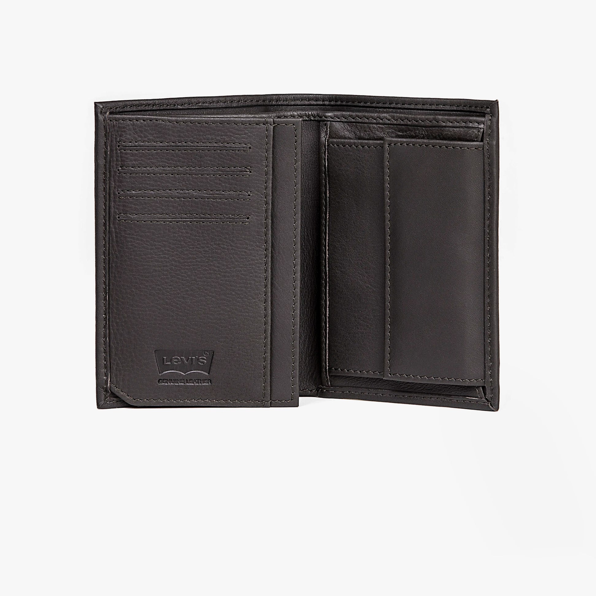 Levi's VINTAGE TWO HORSE VERTICAL COIN Mens Wallet Brown