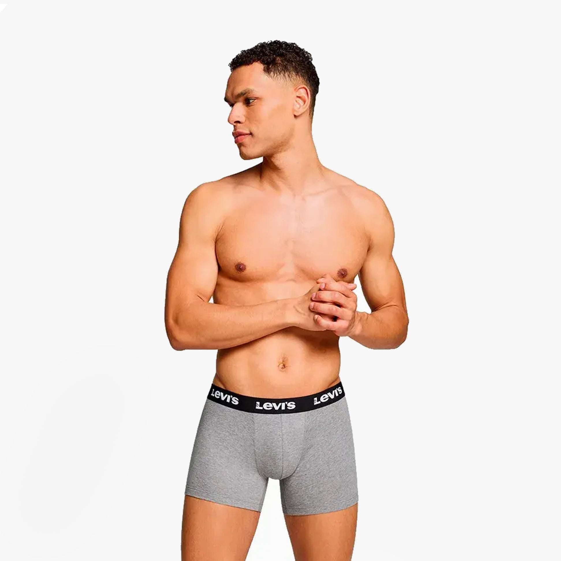 Levi's REPEAT LOGO Mens 3-Pack Trunks Middle Grey Melange