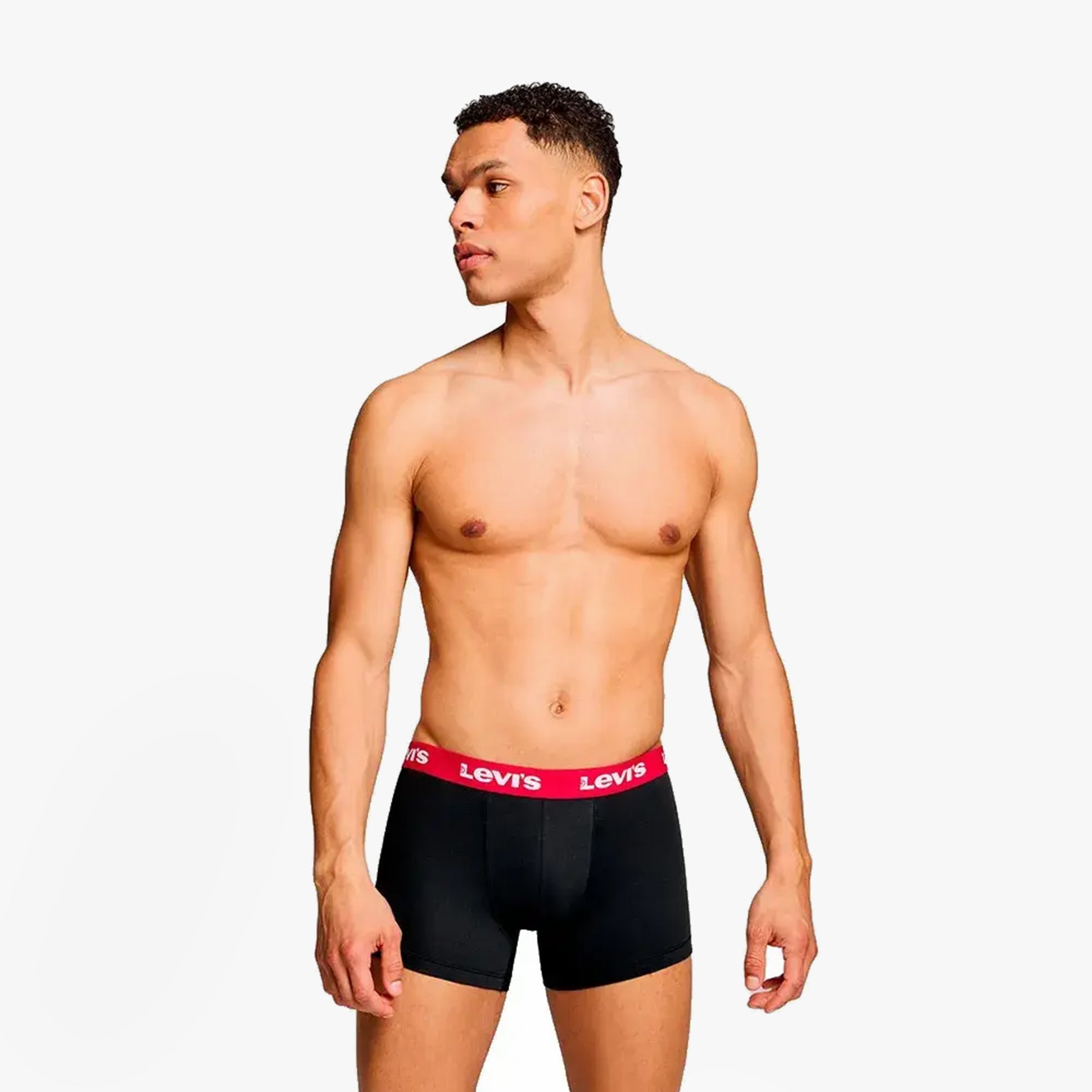 Levi's REPEAT LOGO Mens 3-Pack Trunks Black/Red