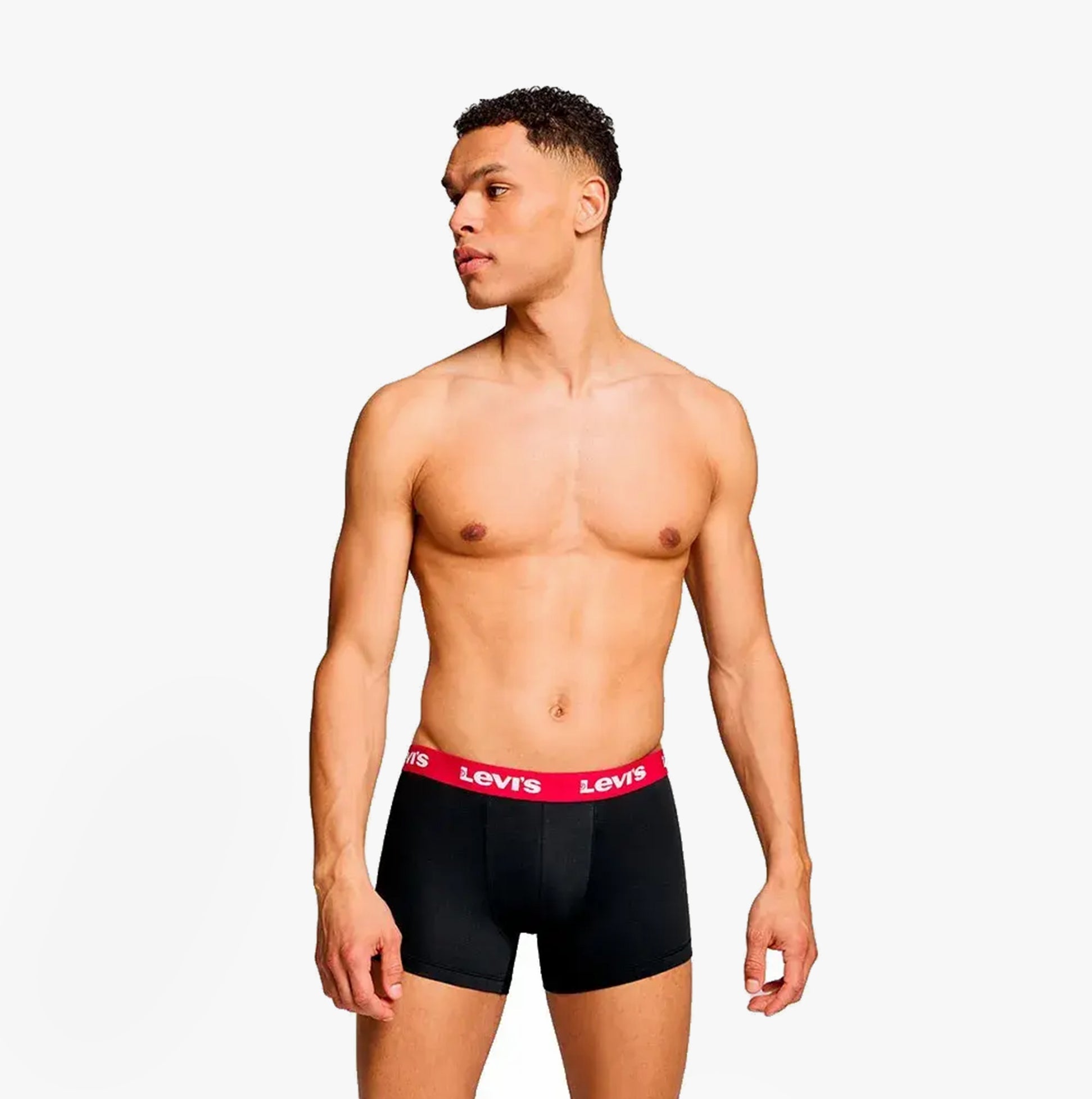 Levi's REPEAT LOGO Mens 3-Pack Trunks Black/Red