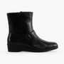 Mod Comfys BERNADETTA Womens Leather Zip Ankle Boots Black