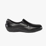 Mod Comfys DAWN Womens Soft Leather Wedge Loafers Black