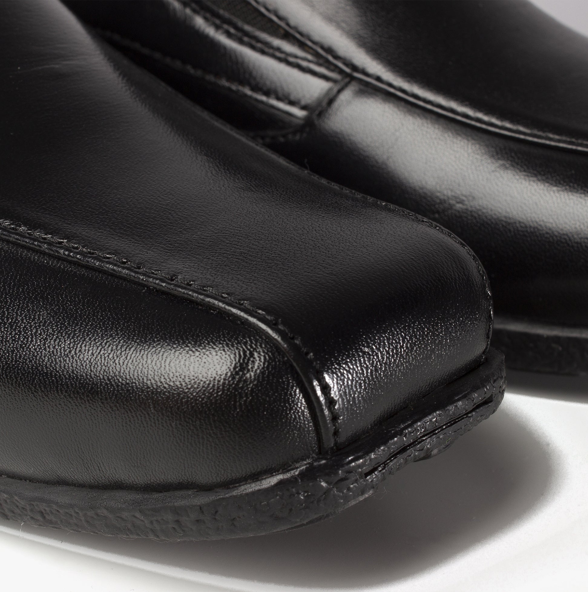 Mod Comfys DAWN Womens Soft Leather Wedge Loafers Black