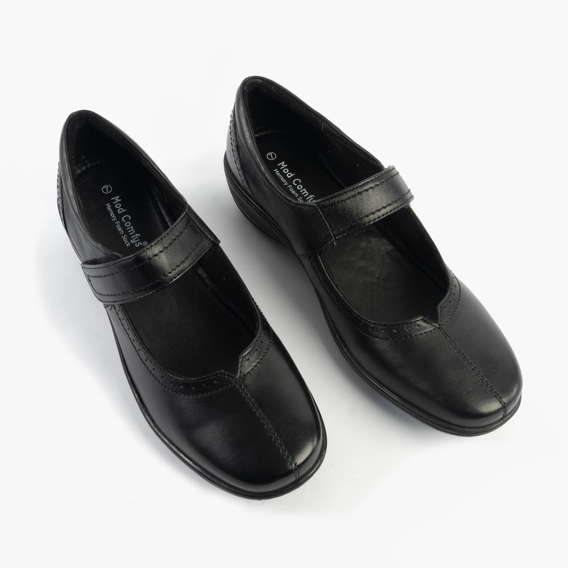 Mod Comfys SHEEN Womens Leather Mary Jane Shoes Black