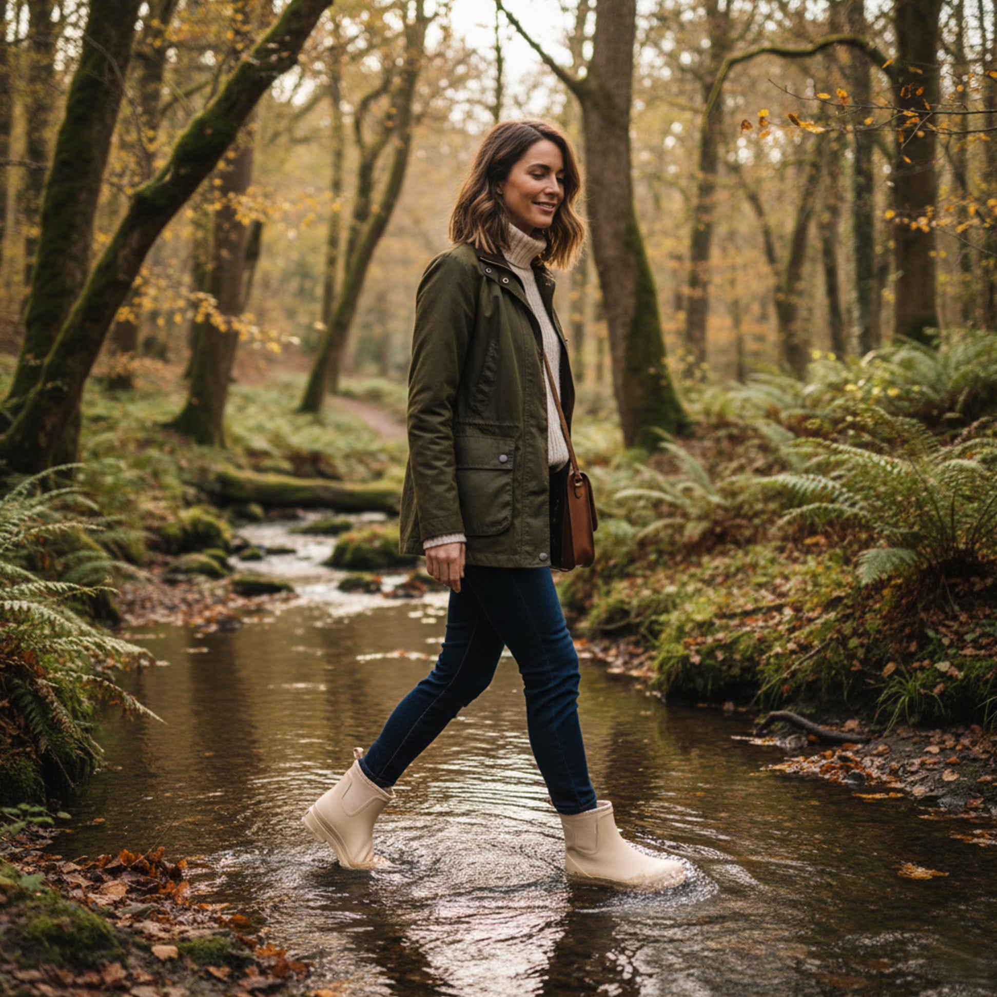 Mud Dogs BROOKE Womens Ankle Neoprene Wellies Mushroom