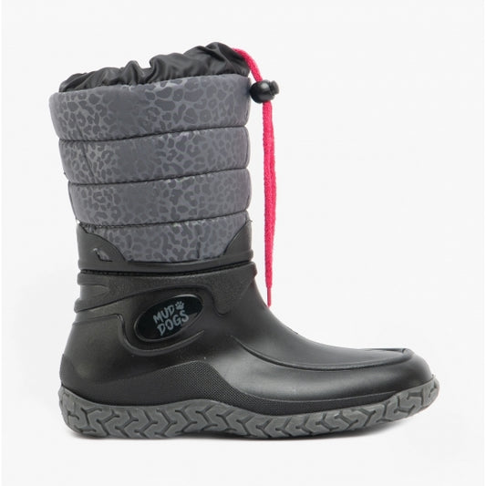 Mud Dogs NORDIC Womens Snow Boot Boots,Wellingtons (Womens) Black/Leopard