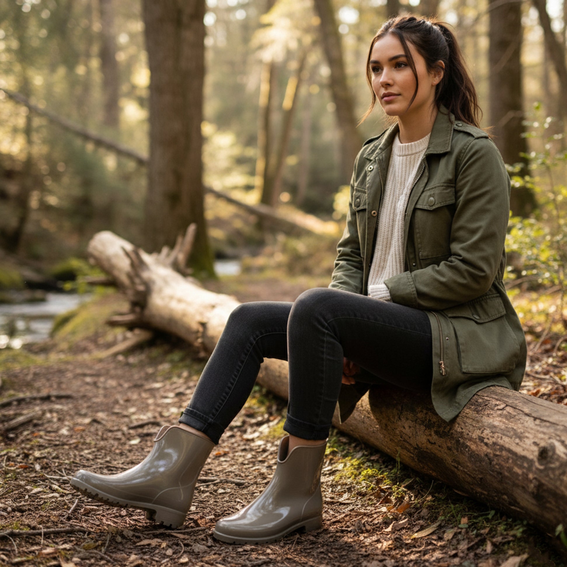 Mud Dogs PAOLA Womens Ankle Wellies Clay