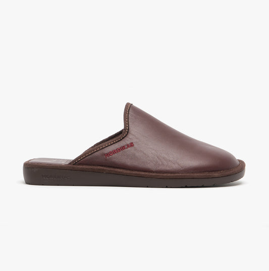 Nordikas 136 (DUBLIN) Mens Leather Mule Slippers Bordeaux