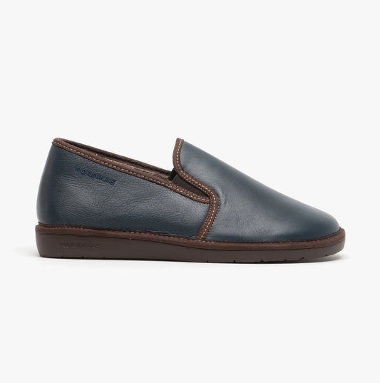 Nordikas 663 (DUBLIN) Mens Leather Full Slippers Marine