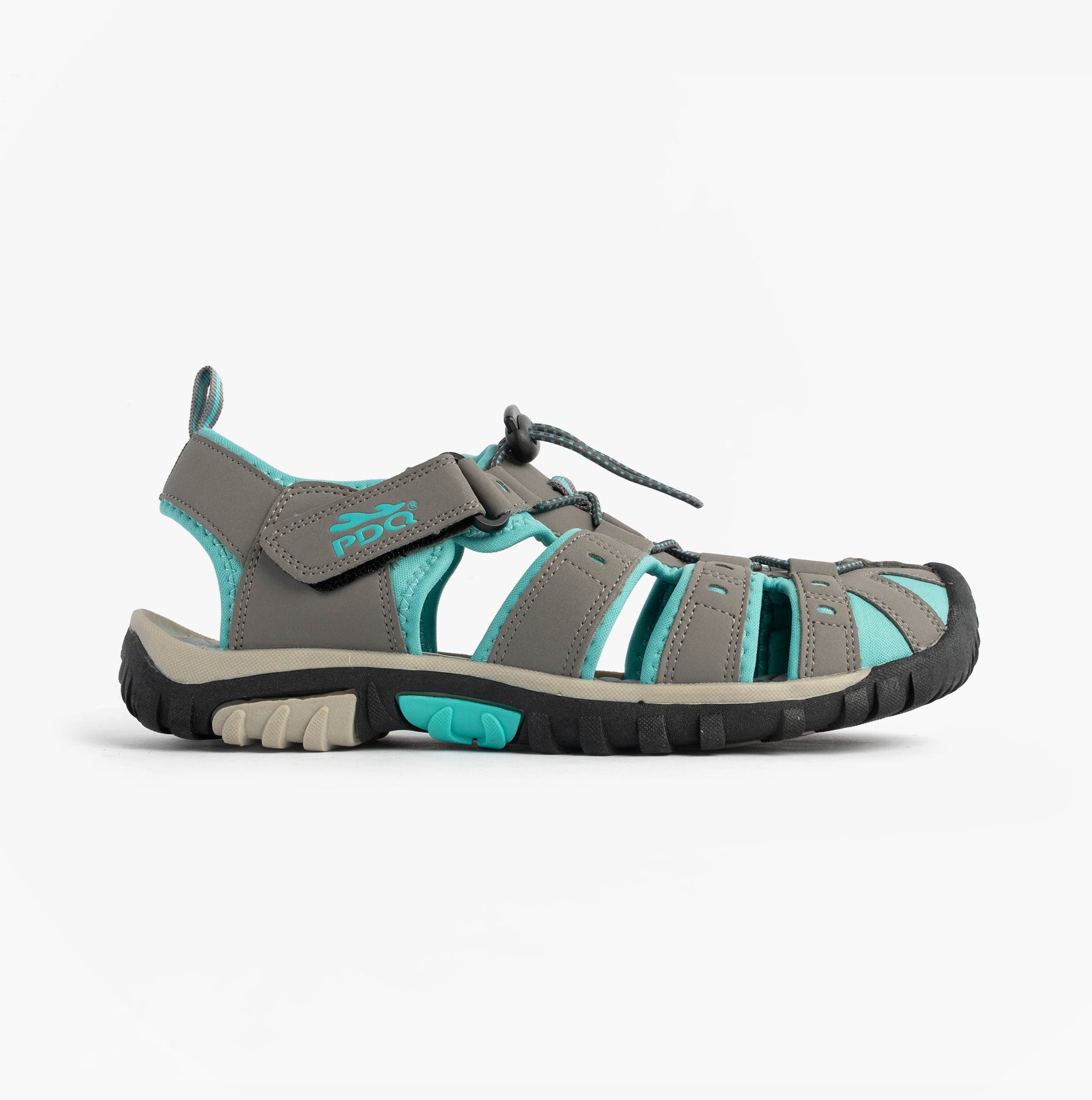 PDQ SASHA Womens Toggle & Velcro Summer Trail Sandals Grey/Mint